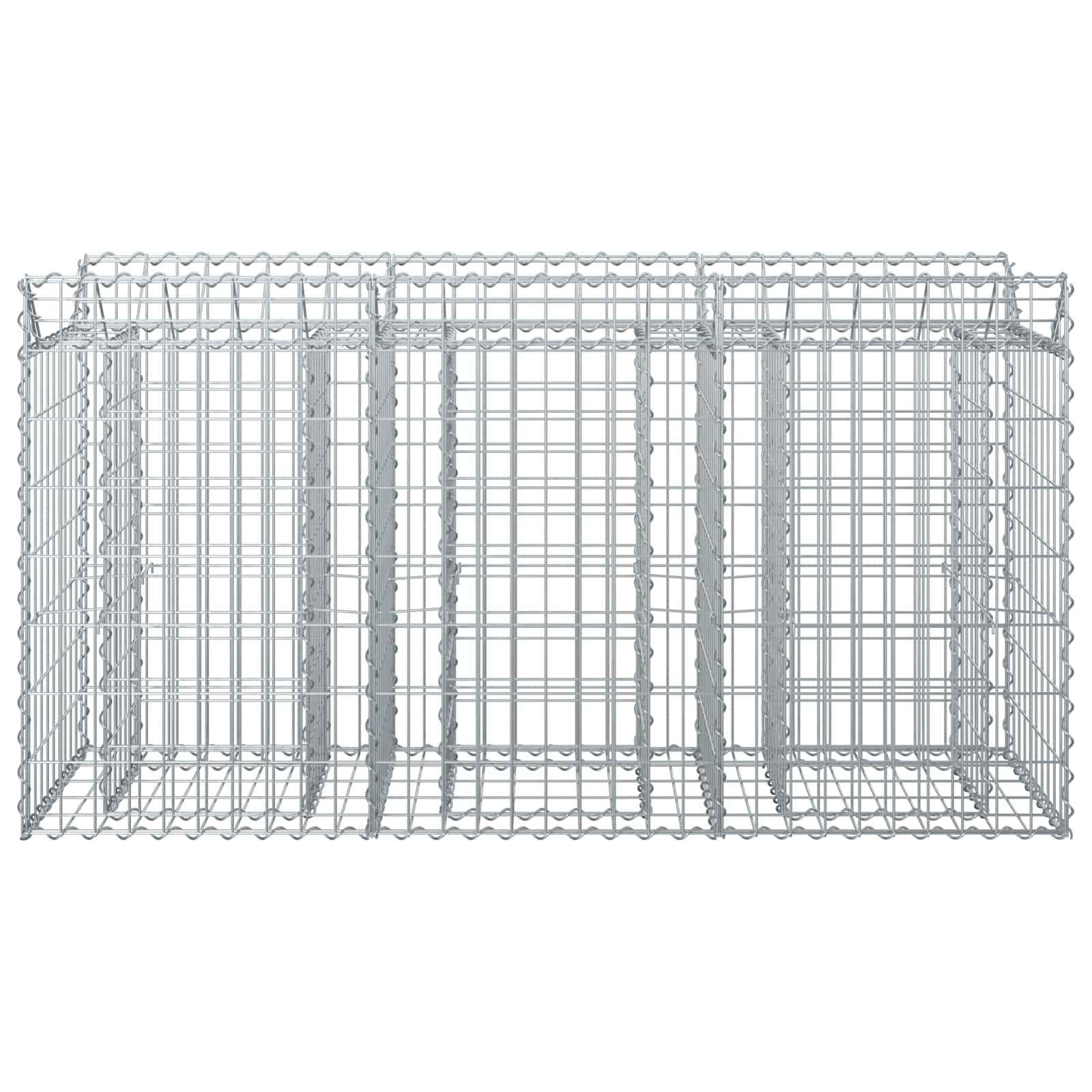 Gabion hevet seng sølv 150 x 50 x 80 cm Galvanisert Stål vidaXL
