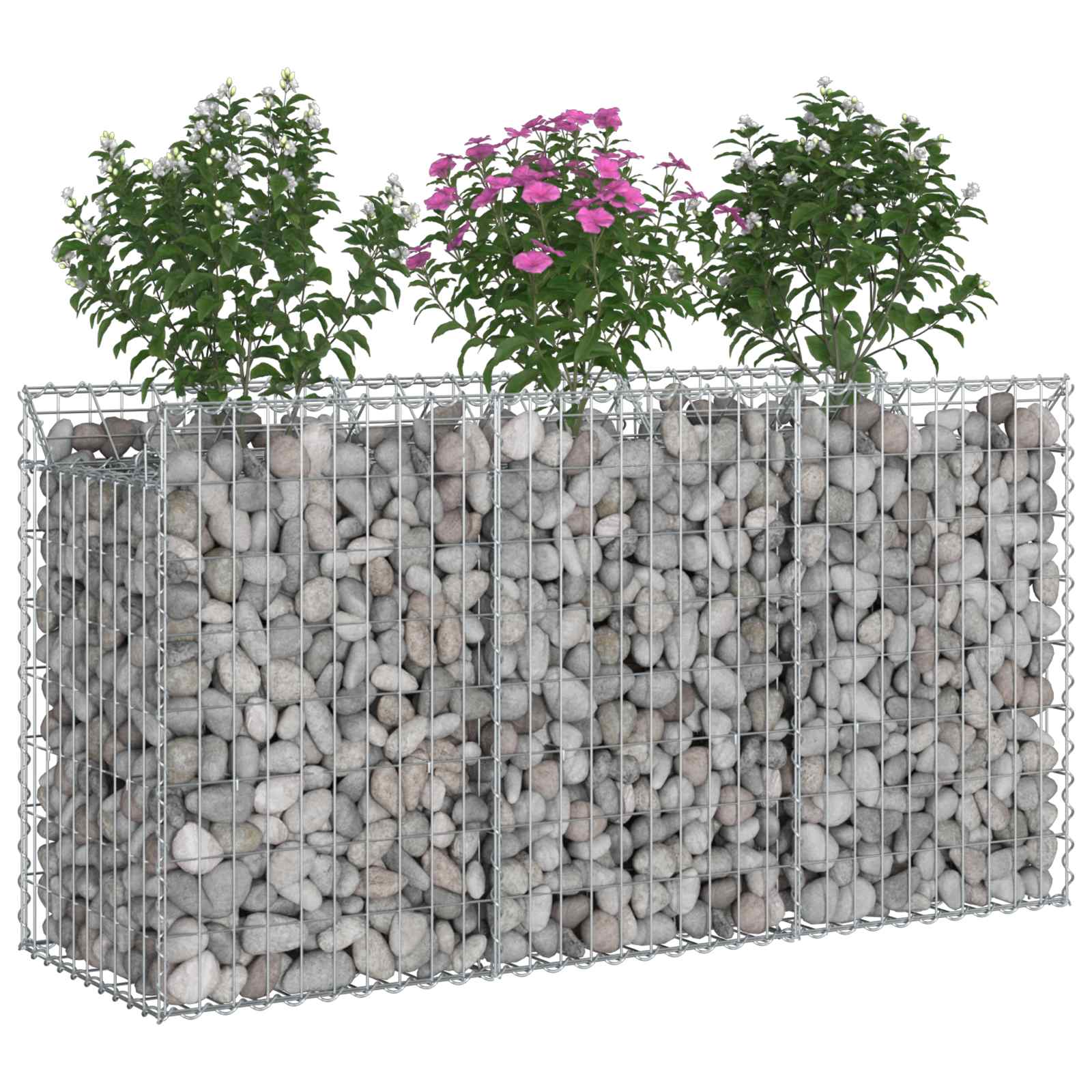 Gabion hevet seng sølv 150 x 50 x 80 cm Galvanisert Stål vidaXL