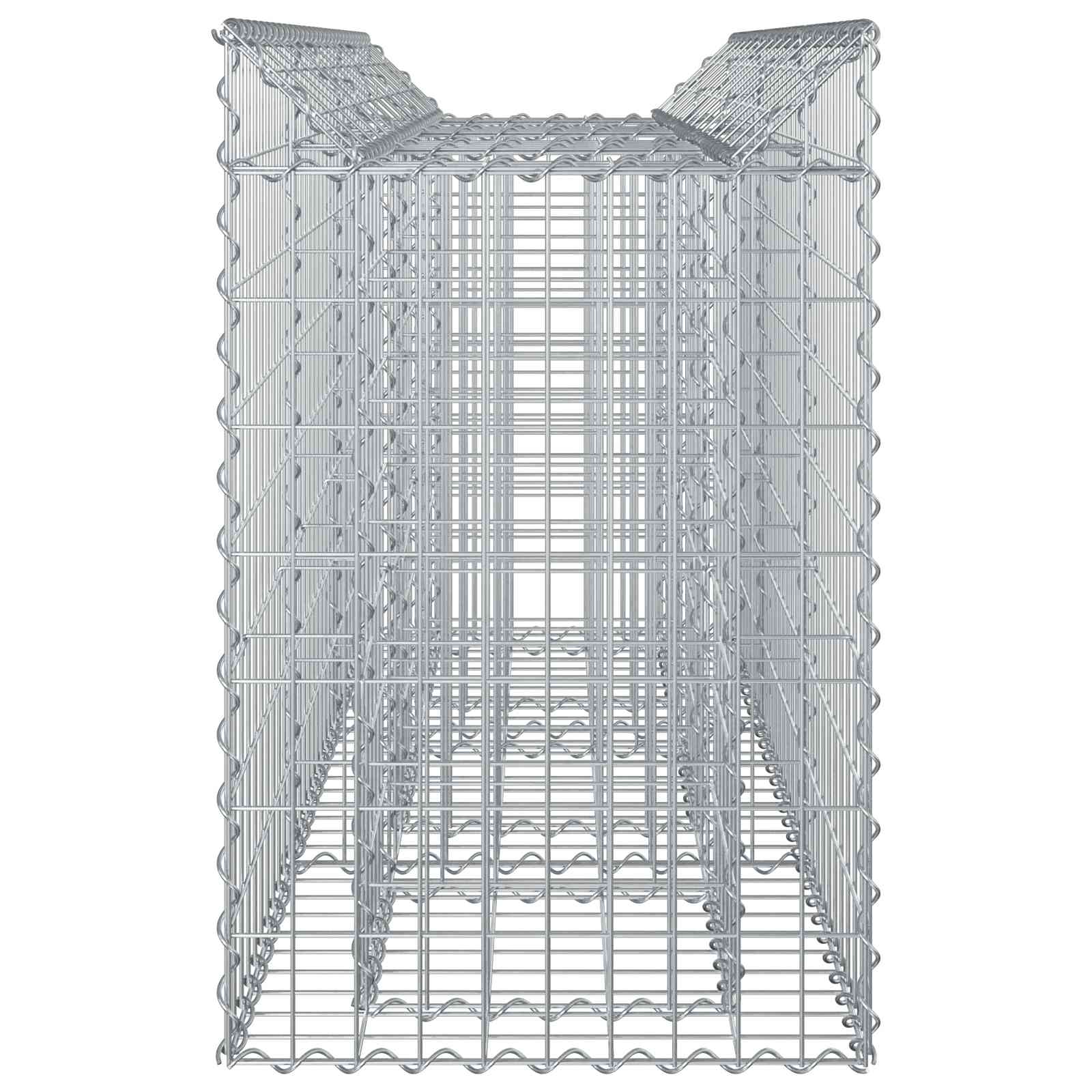 Gabion hevet seng sølv 150 x 50 x 80 cm Galvanisert Stål vidaXL