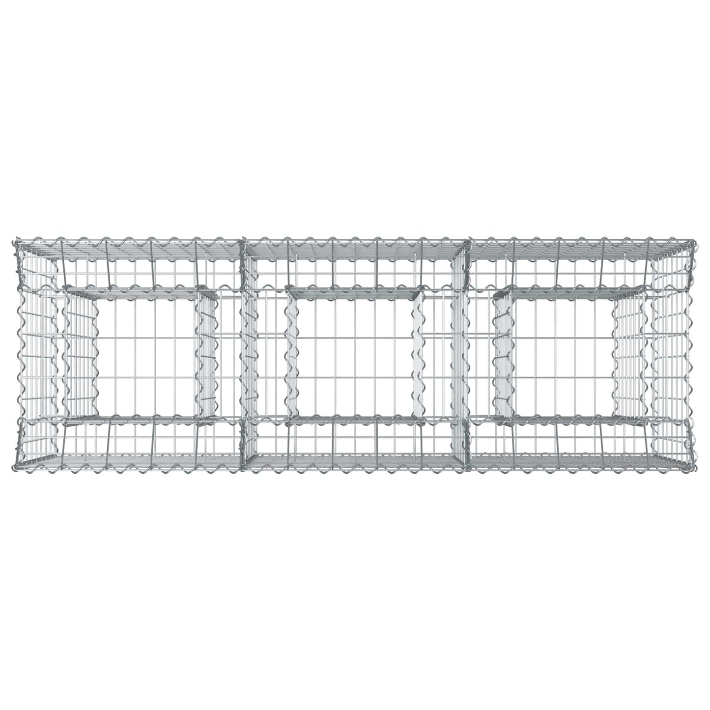 Gabion hevet seng sølv 150 x 50 x 80 cm Galvanisert Stål vidaXL