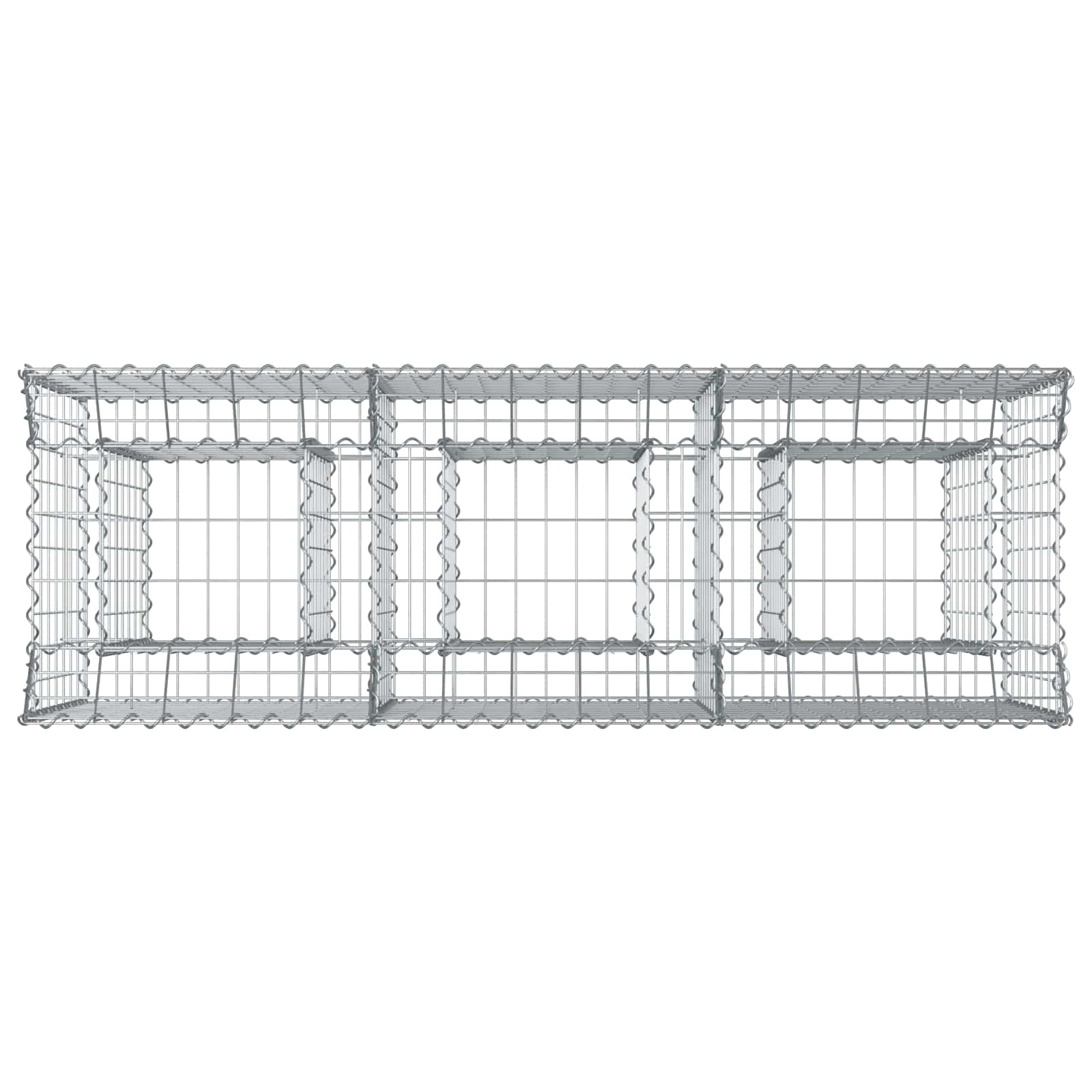 Gabion hevet seng sølv 150 x 50 x 80 cm Galvanisert Stål vidaXL