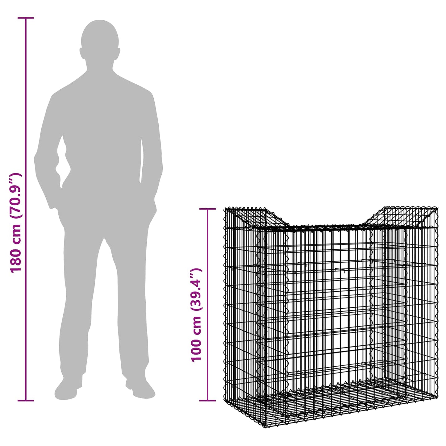 Gabion hevet seng Sølv