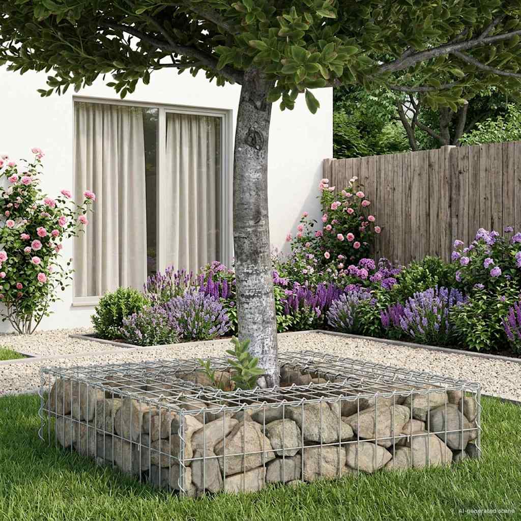 Gabion hevet seng sølv