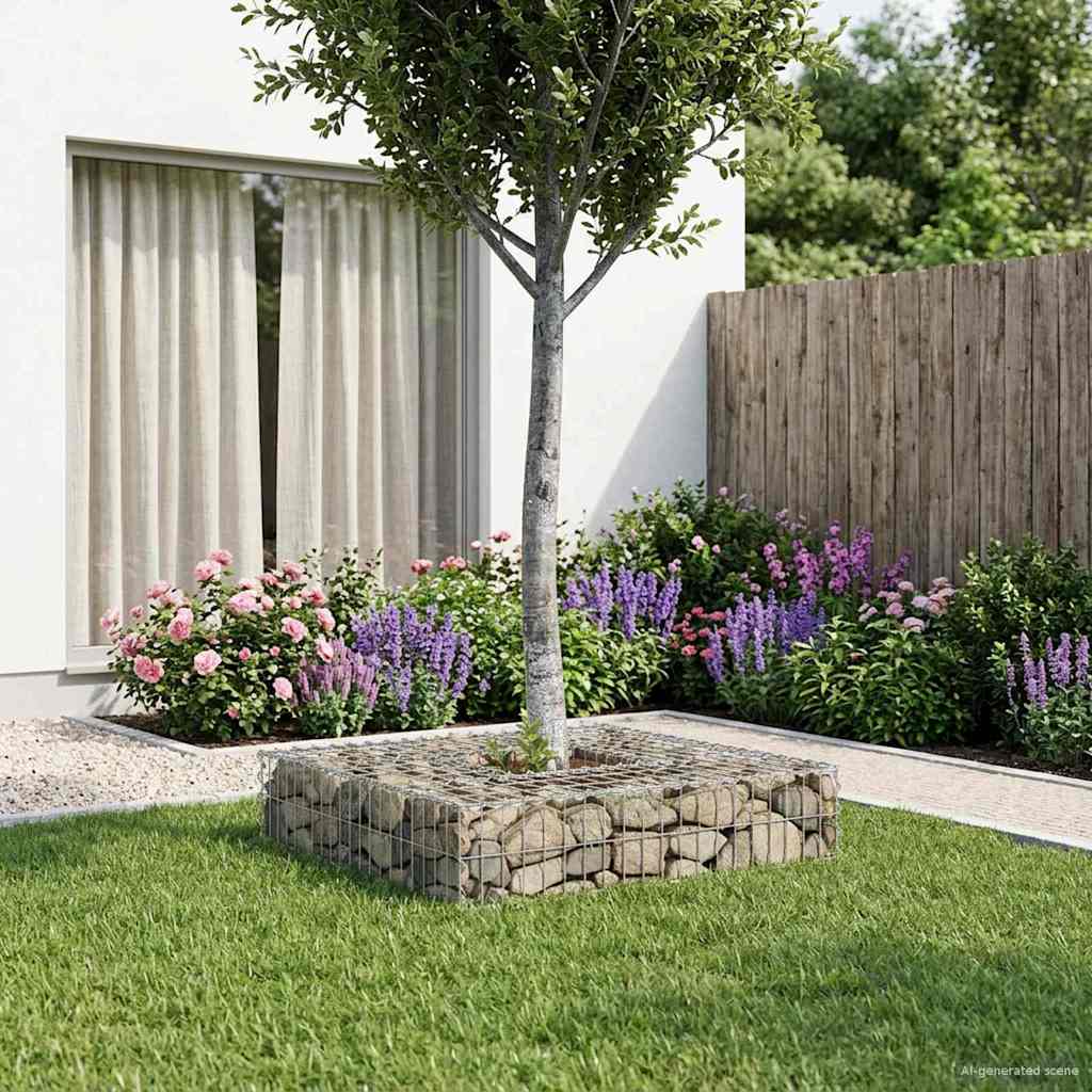 Gabion hevet seng sølv