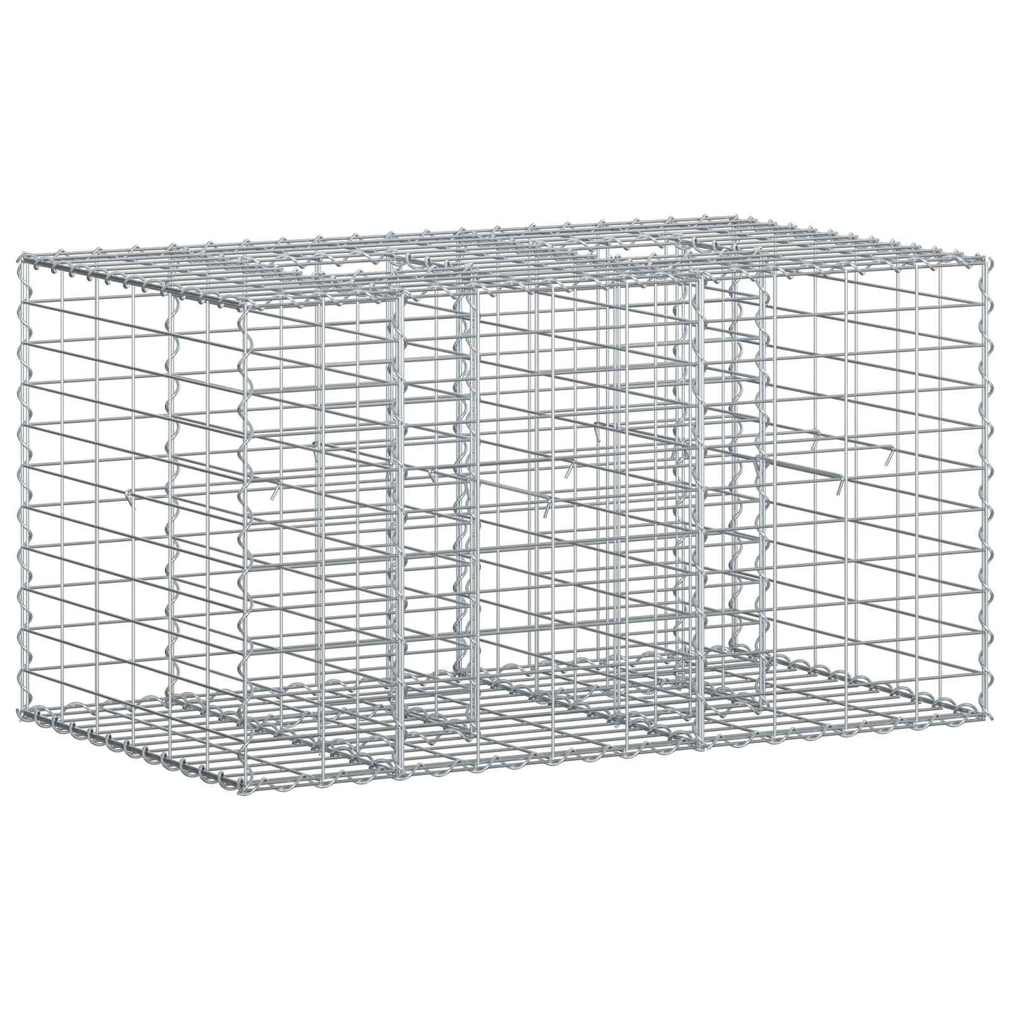 Gabion hevet seng sølv 100 x 60 x 55 cm Galvanisert Stål vidaXL