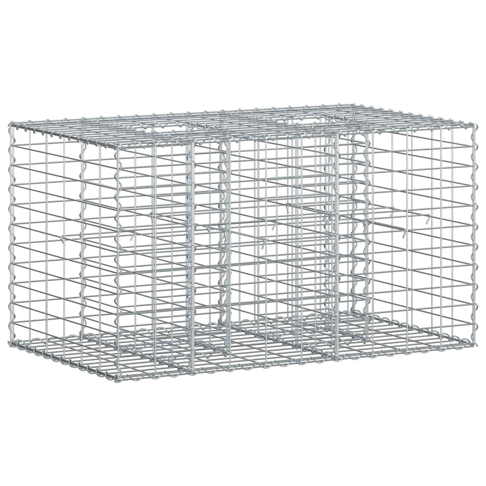 Gabion hevet seng sølv 100 x 60 x 55 cm Galvanisert Stål vidaXL