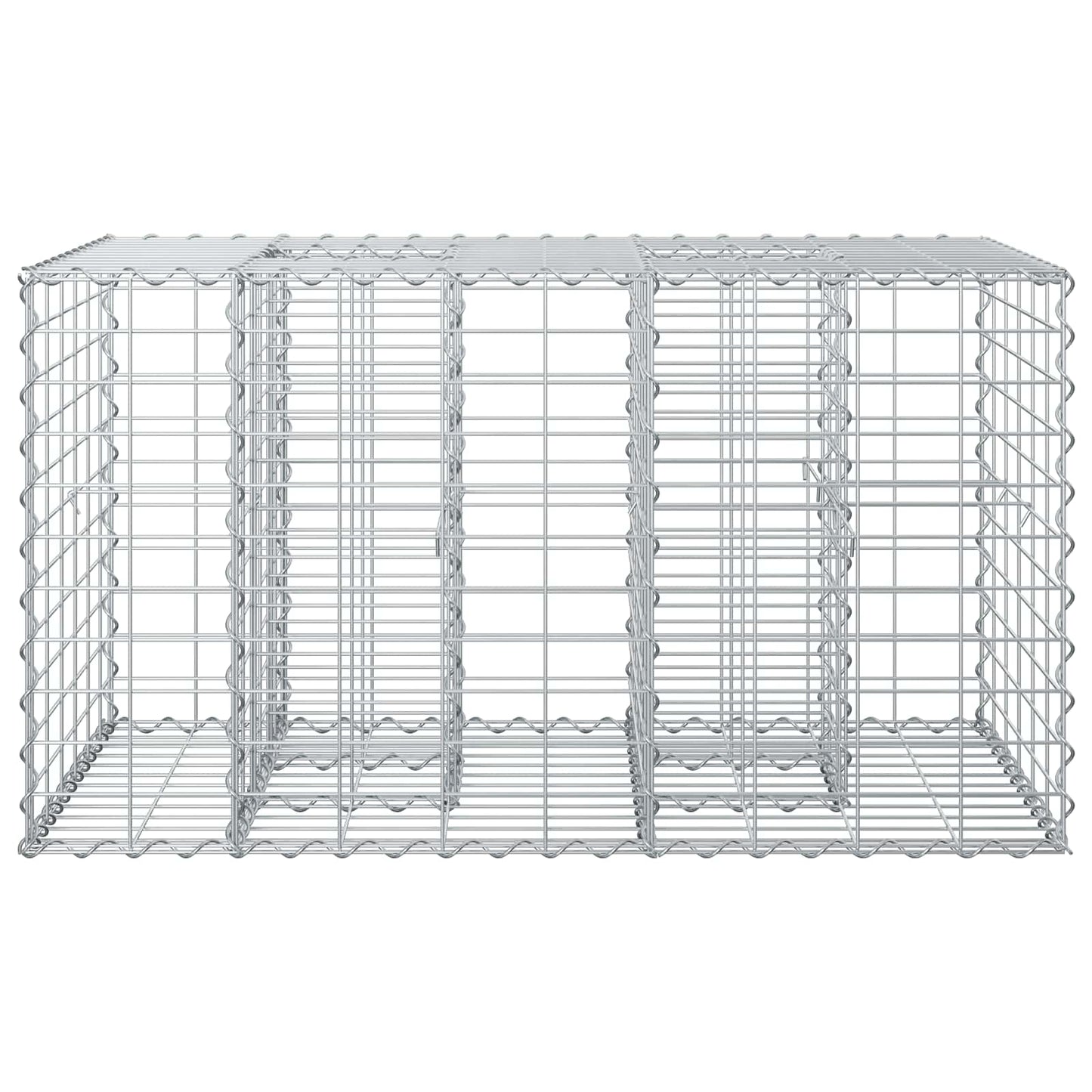Gabion hevet seng sølv 100 x 60 x 55 cm Galvanisert Stål vidaXL