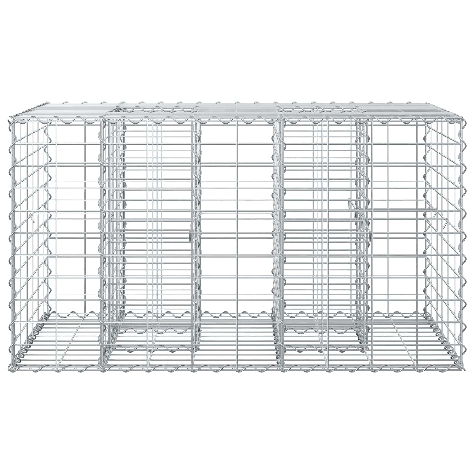 Gabion hevet seng sølv 100 x 60 x 55 cm Galvanisert Stål vidaXL