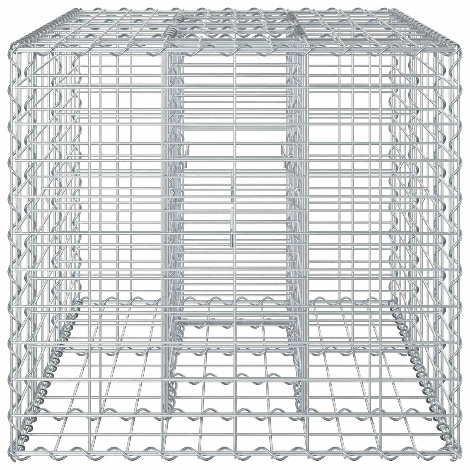 Gabion hevet seng sølv 100 x 60 x 55 cm Galvanisert Stål vidaXL