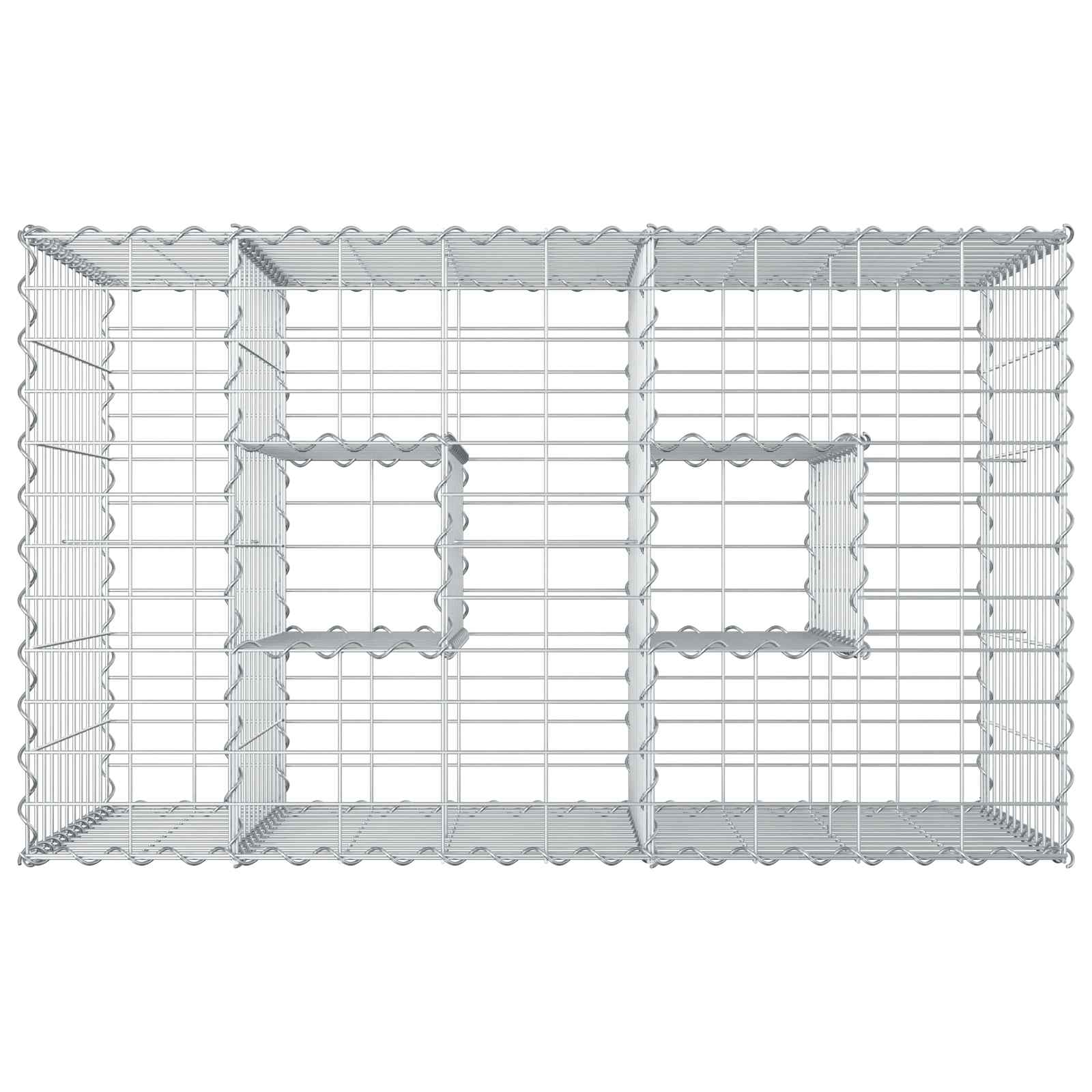 Gabion hevet seng sølv 100 x 60 x 55 cm Galvanisert Stål vidaXL