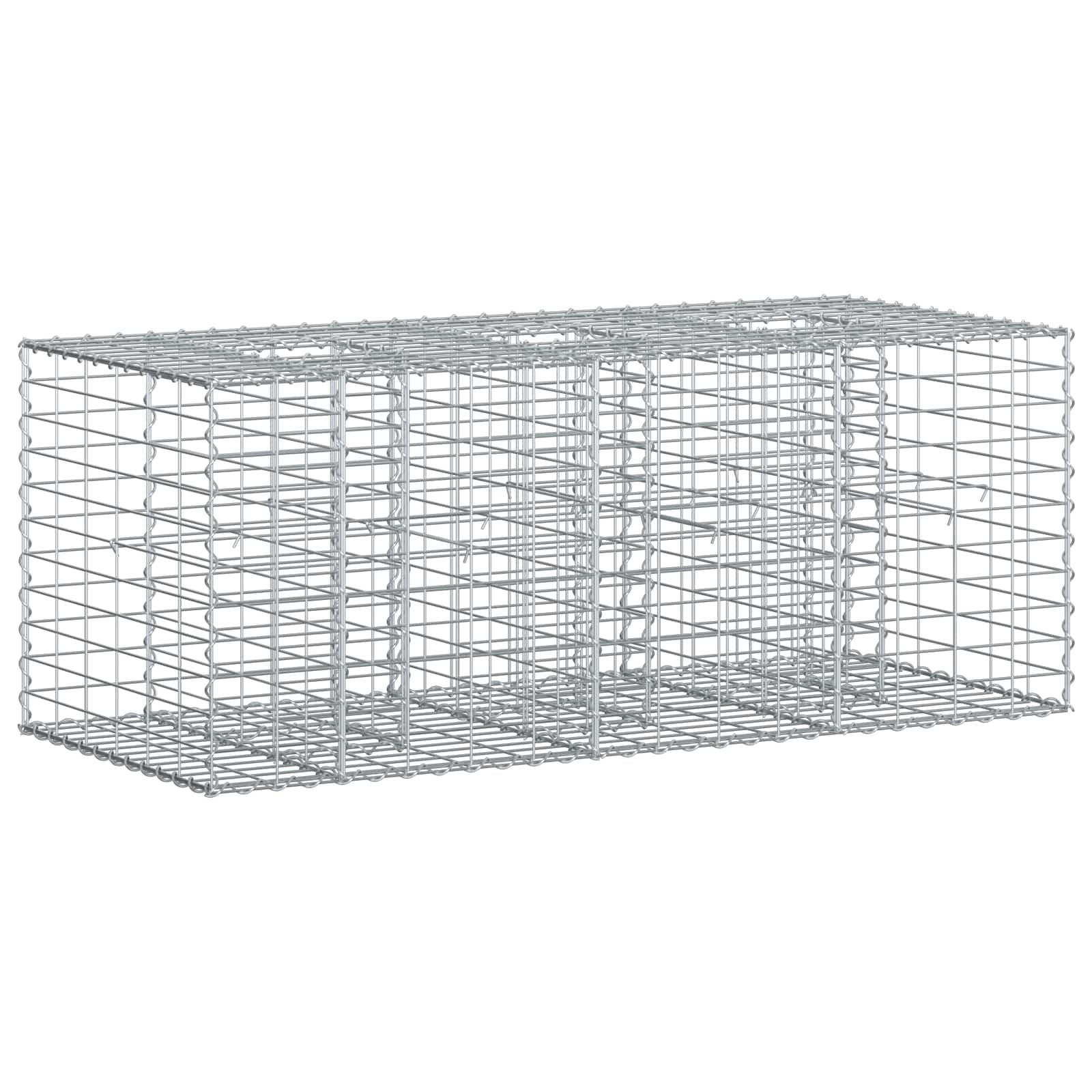 Gabion hevet seng sølv 140 x 60 x 55 cm Galvanisert Stål vidaXL