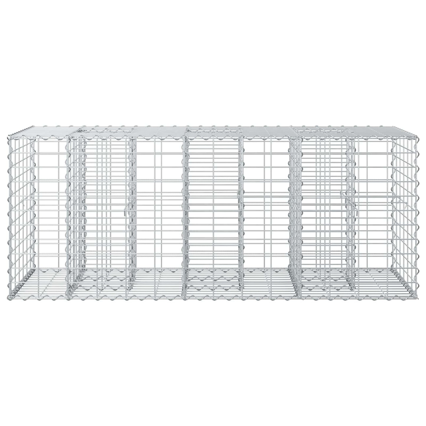 Gabion hevet seng sølv 140 x 60 x 55 cm Galvanisert Stål vidaXL