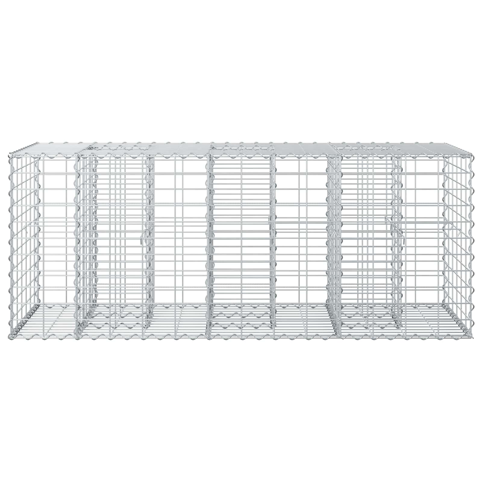 Gabion hevet seng sølv 140 x 60 x 55 cm Galvanisert Stål vidaXL