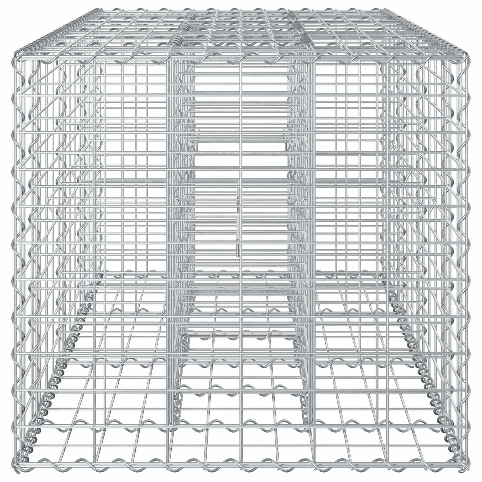 Gabion hevet seng sølv 140 x 60 x 55 cm Galvanisert Stål vidaXL