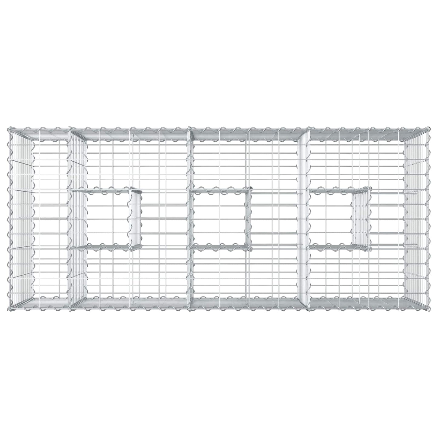 Gabion hevet seng sølv 140 x 60 x 55 cm Galvanisert Stål vidaXL