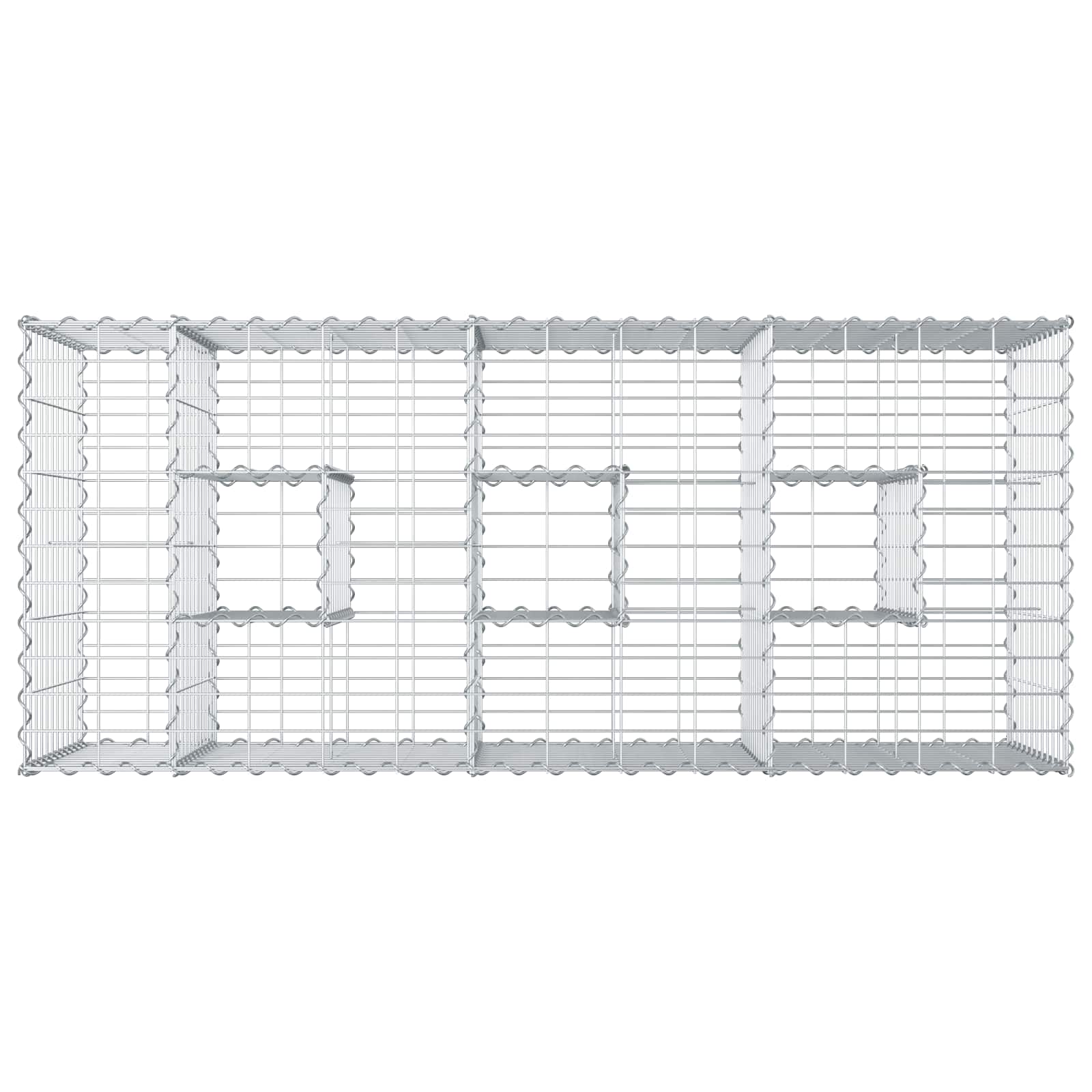 Gabion hevet seng sølv 140 x 60 x 55 cm Galvanisert Stål vidaXL
