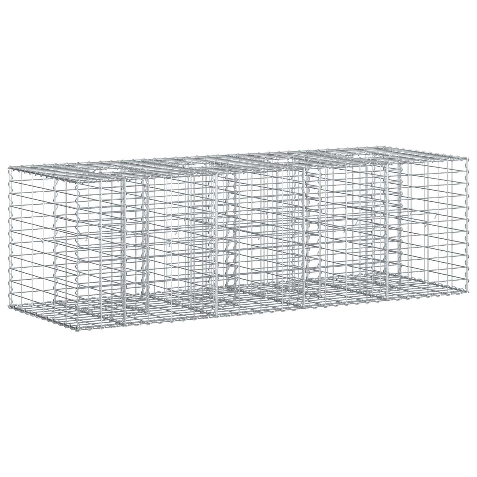 Gabion hevet seng sølv 180 x 60 x 55 cm Galvanisert Stål vidaXL