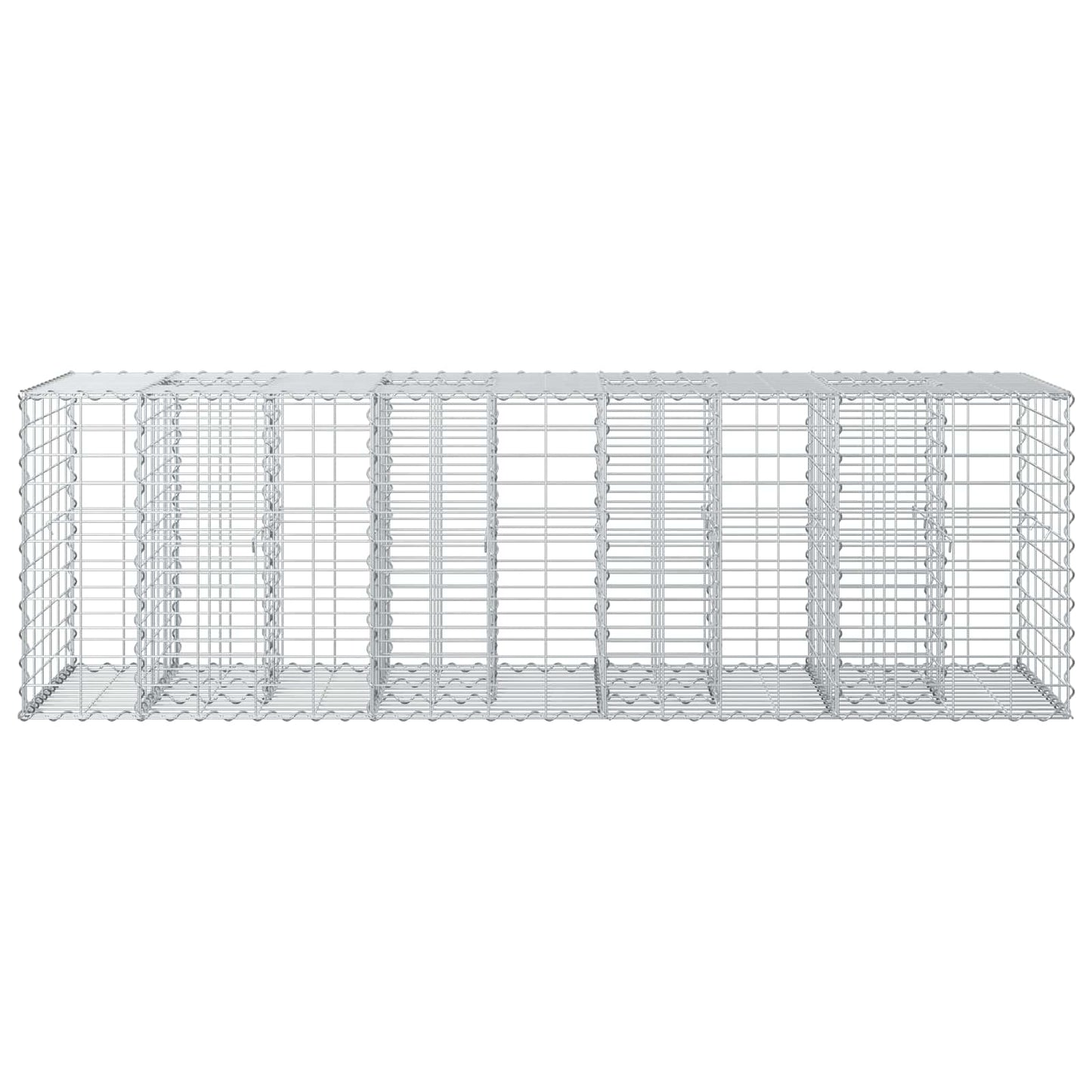 Gabion hevet seng sølv 180 x 60 x 55 cm Galvanisert Stål vidaXL