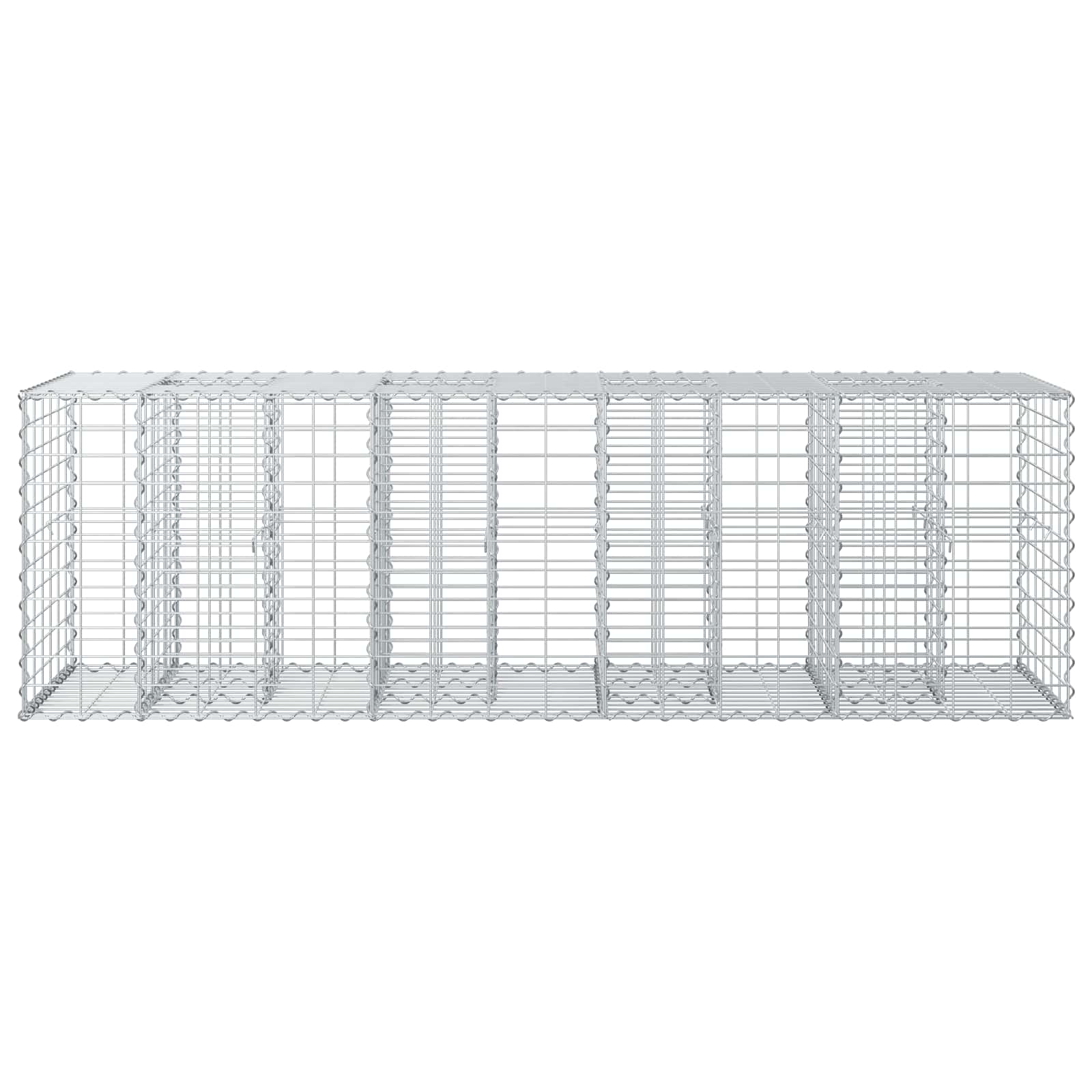 Gabion hevet seng sølv 180 x 60 x 55 cm Galvanisert Stål vidaXL