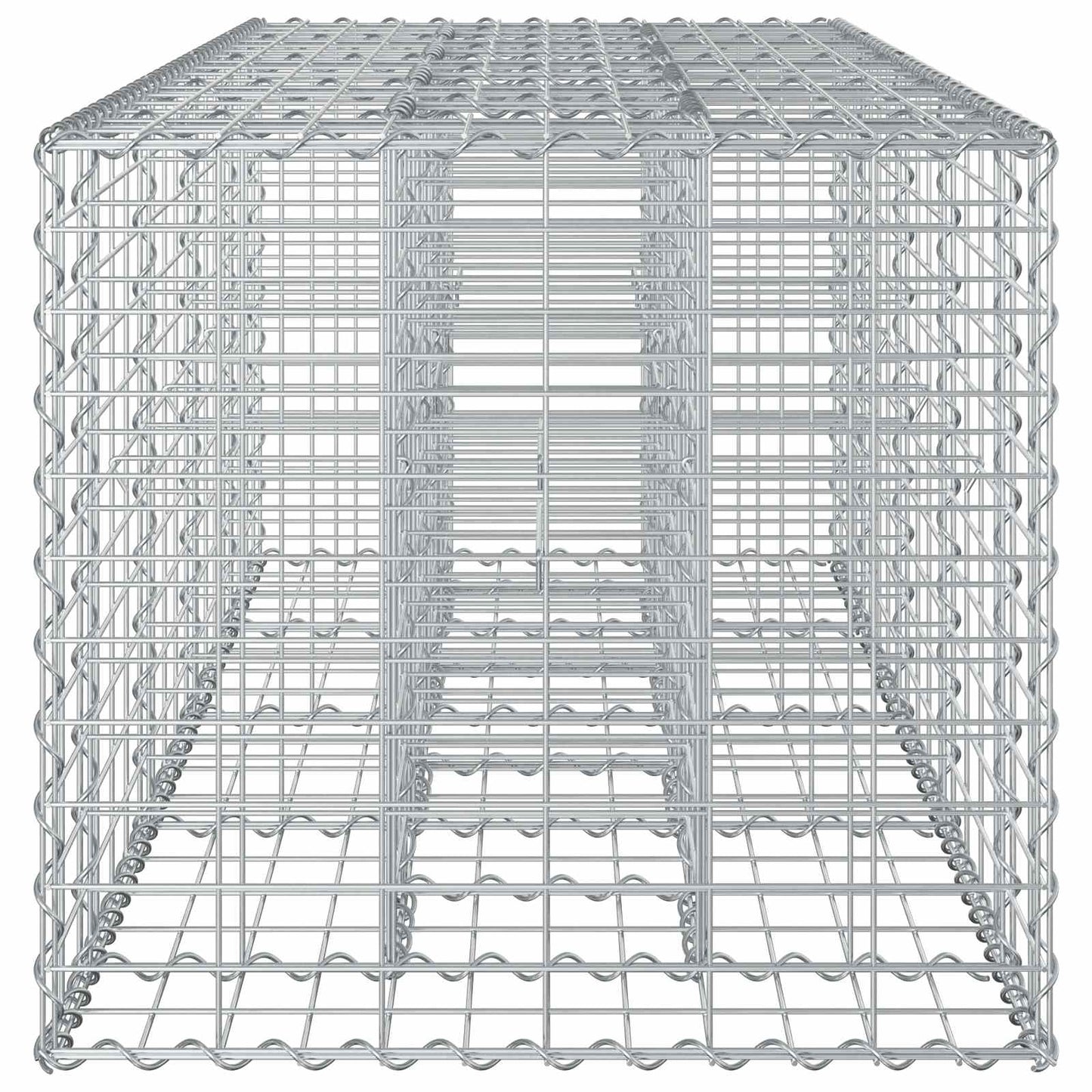 Gabion hevet seng sølv 180 x 60 x 55 cm Galvanisert Stål vidaXL