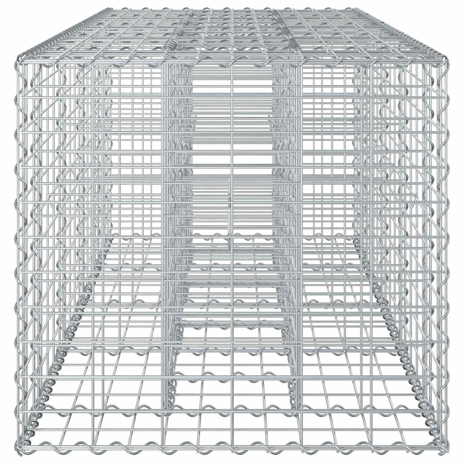 Gabion hevet seng sølv 180 x 60 x 55 cm Galvanisert Stål vidaXL