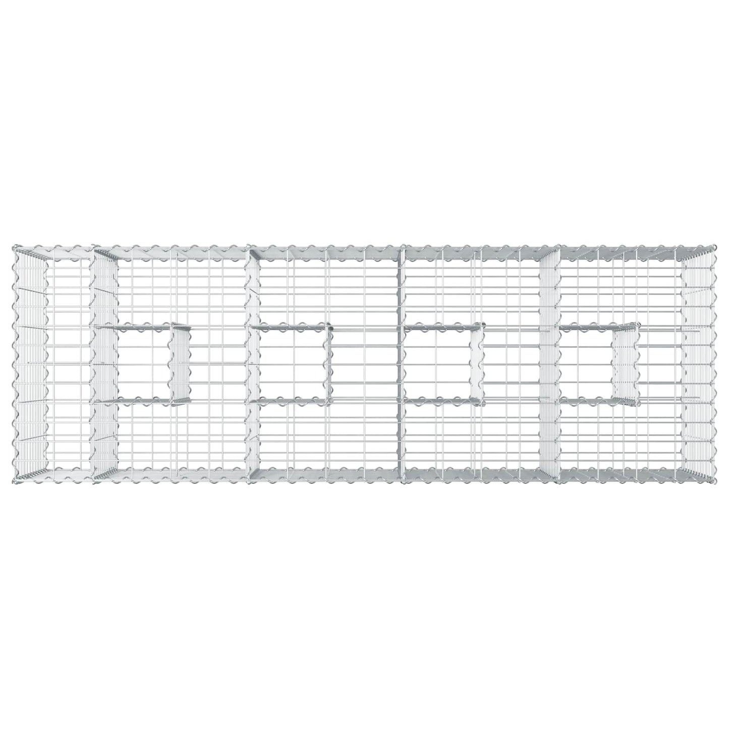 Gabion hevet seng sølv 180 x 60 x 55 cm Galvanisert Stål vidaXL