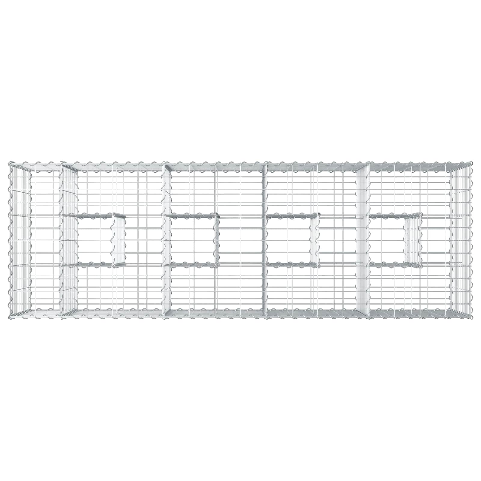 Gabion hevet seng sølv 180 x 60 x 55 cm Galvanisert Stål vidaXL