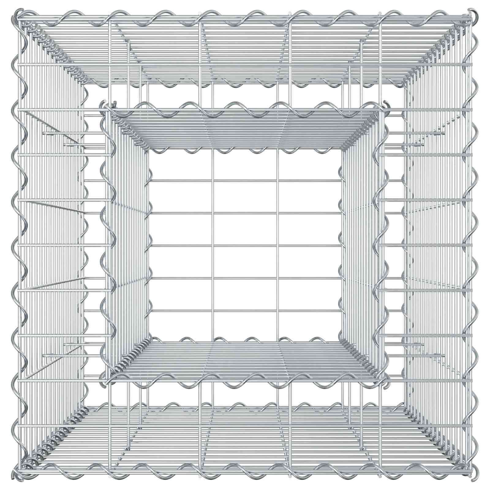 Gabion hevet seng sølv 50 x 50 x 80 cm Galvanisert Stål vidaXL