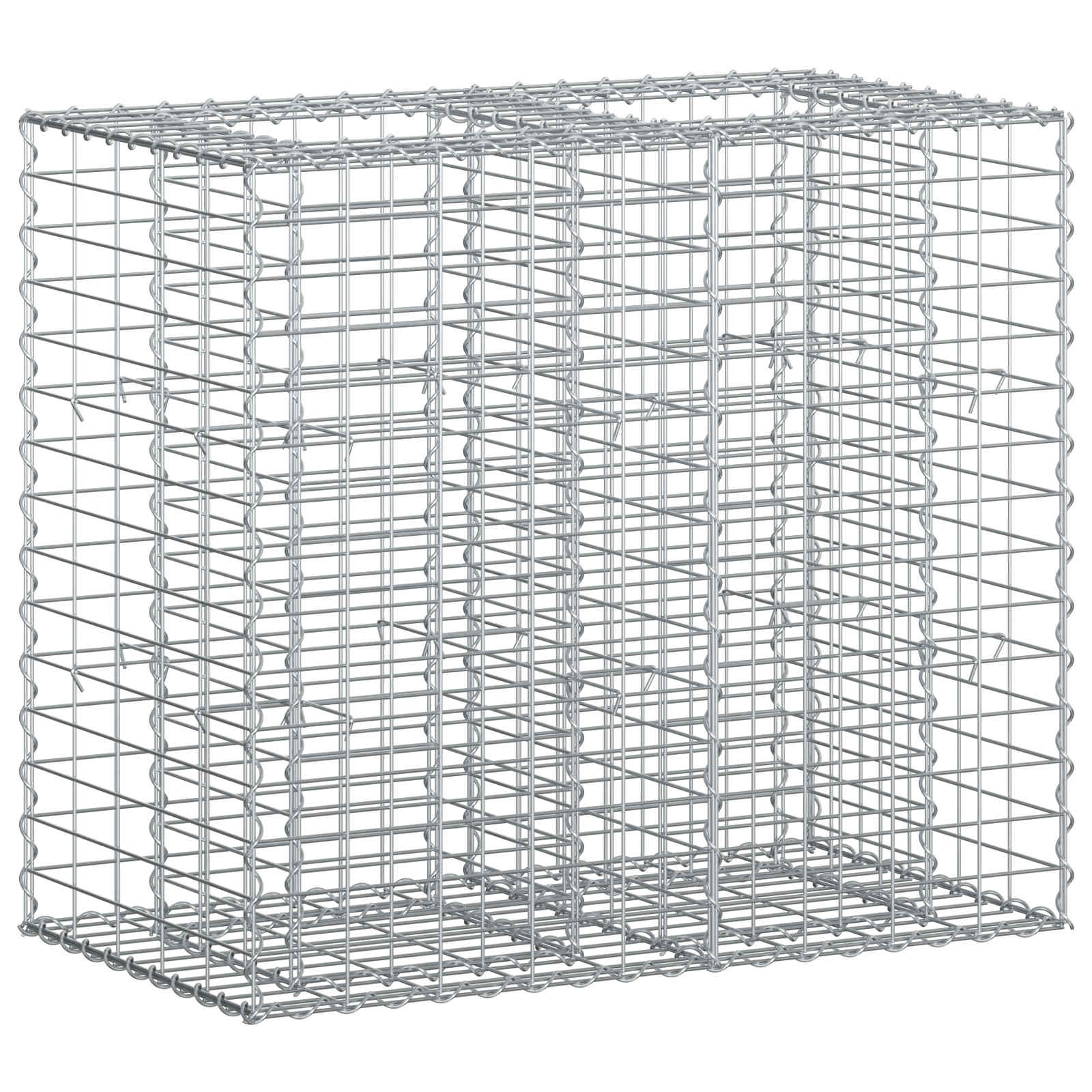 Gabion hevet seng sølv 90 x 50 x 80 cm Galvanisert Stål vidaXL