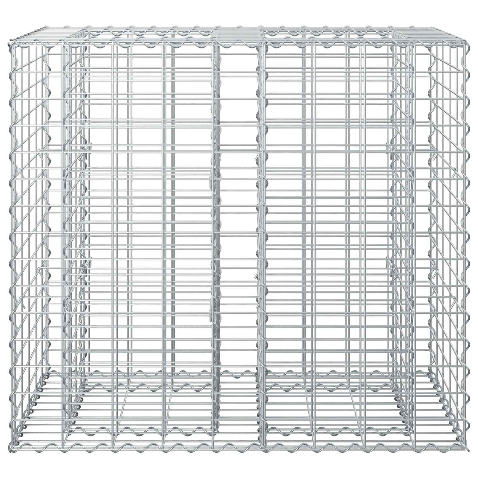 Gabion hevet seng sølv 90 x 50 x 80 cm Galvanisert Stål vidaXL
