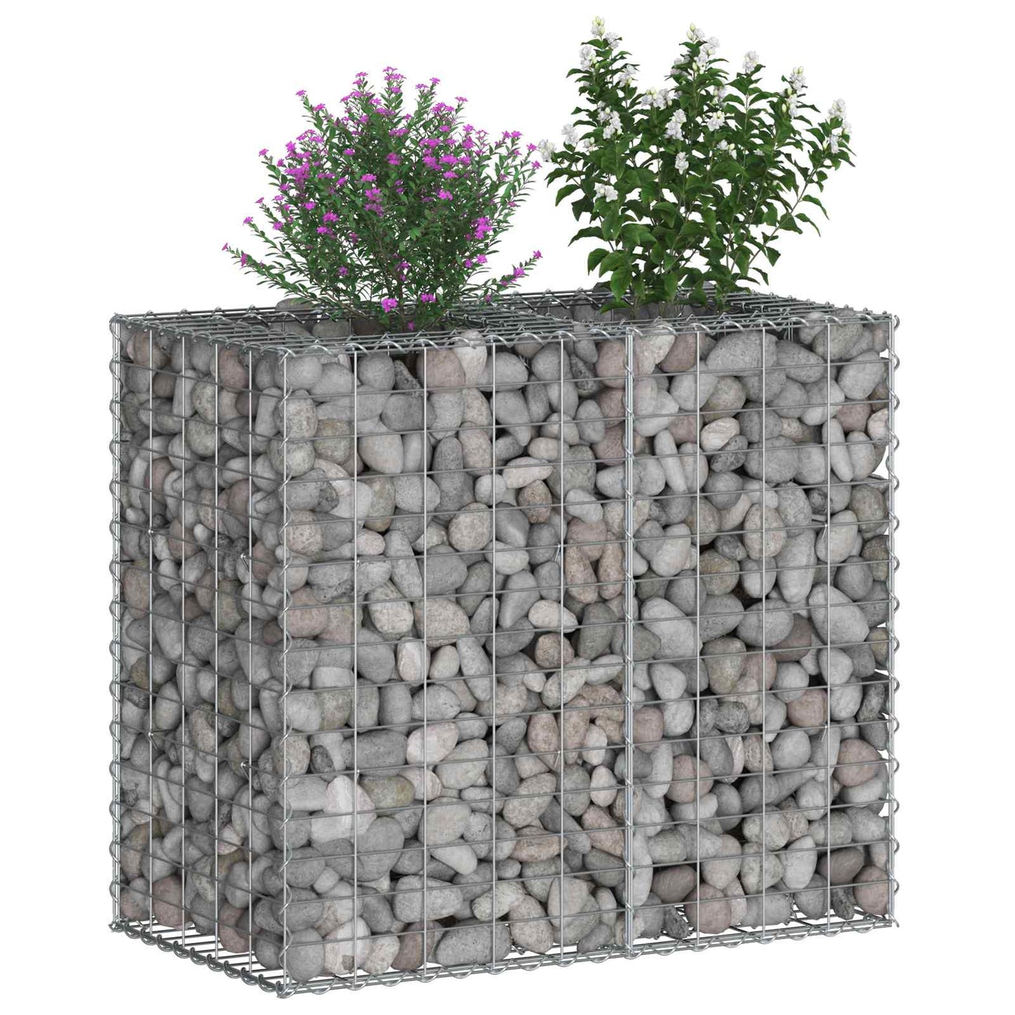 Gabion hevet seng sølv 90 x 50 x 80 cm Galvanisert Stål vidaXL