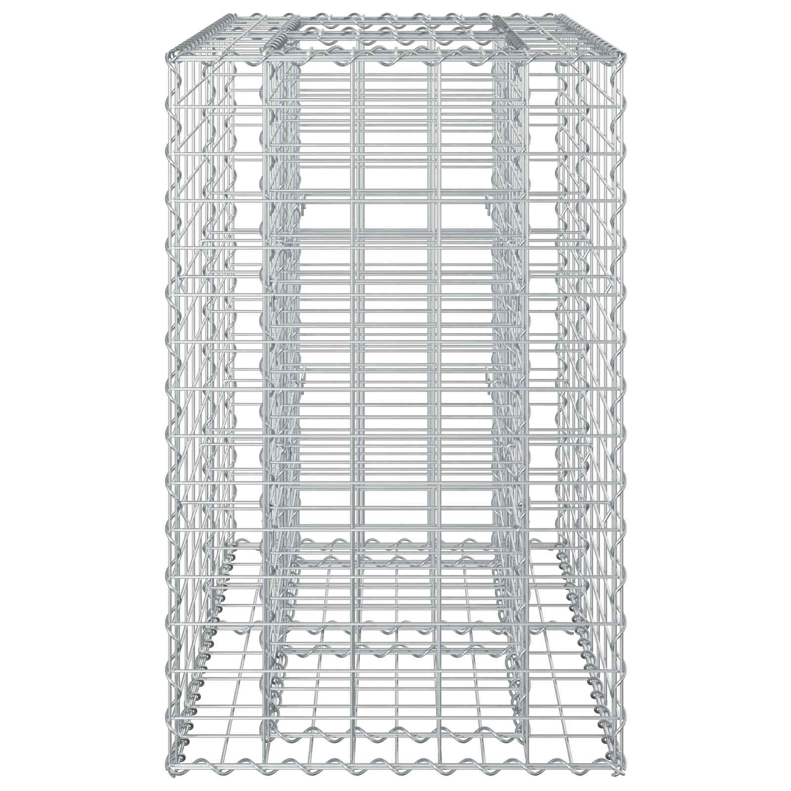 Gabion hevet seng sølv 90 x 50 x 80 cm Galvanisert Stål vidaXL