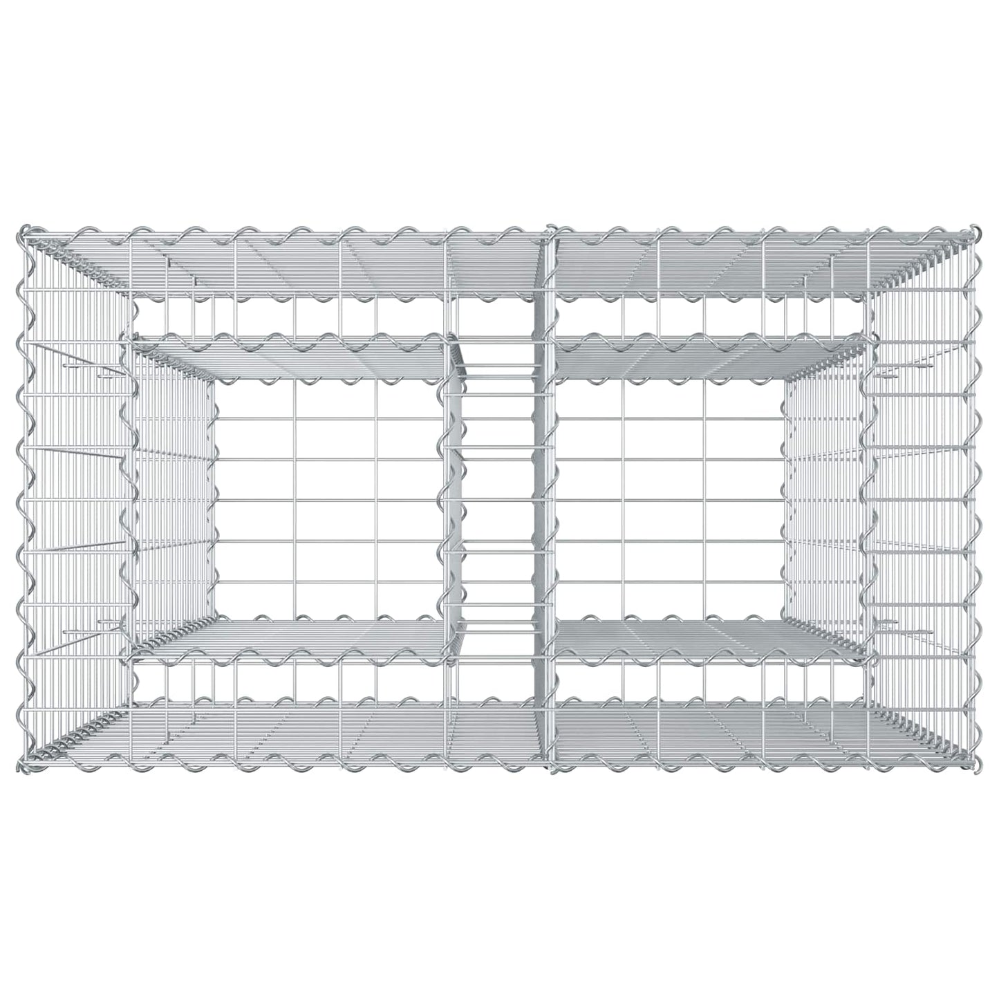 Gabion hevet seng sølv 90 x 50 x 80 cm Galvanisert Stål vidaXL