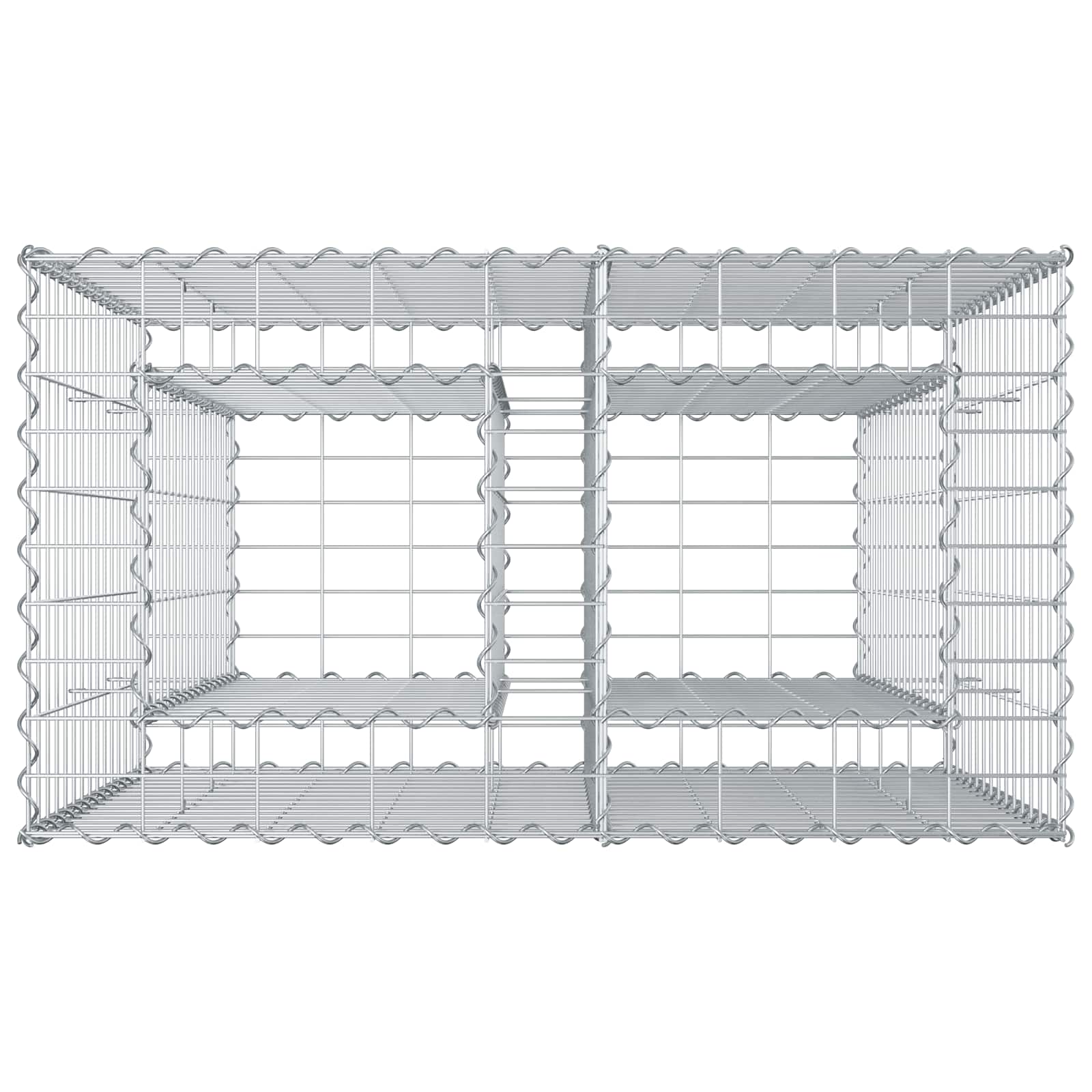 Gabion hevet seng sølv 90 x 50 x 80 cm Galvanisert Stål vidaXL