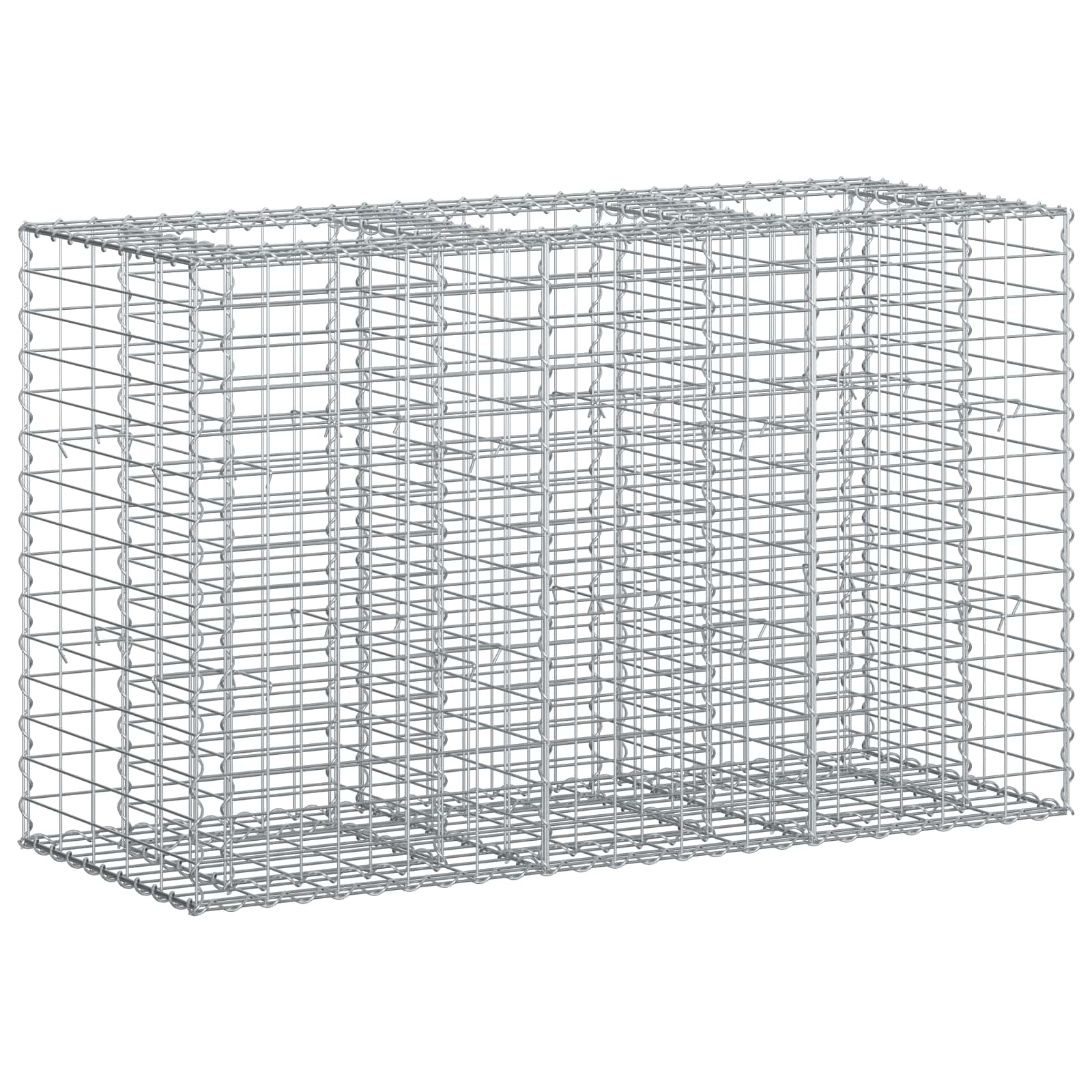Gabion hevet seng sølv 130 x 50 x 80 cm Galvanisert Stål vidaXL