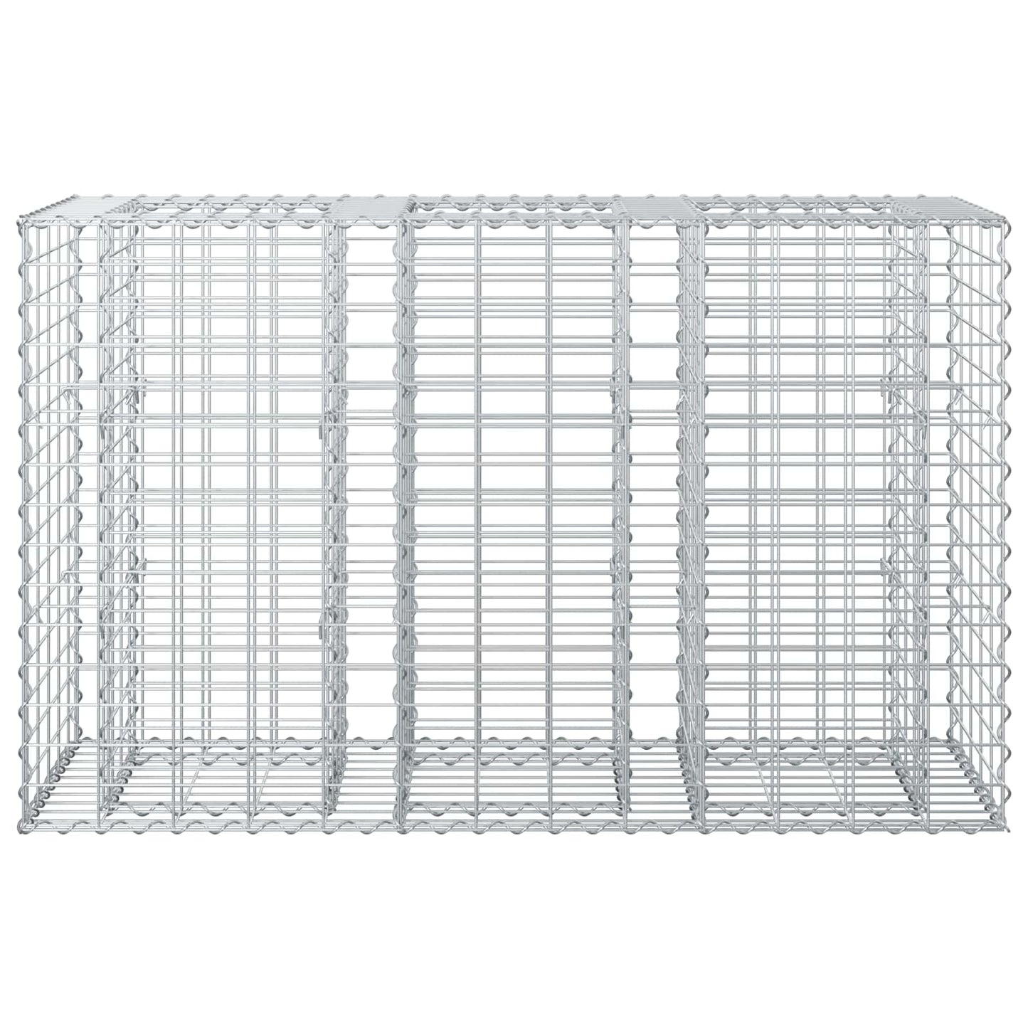 Gabion hevet seng sølv 130 x 50 x 80 cm Galvanisert Stål vidaXL