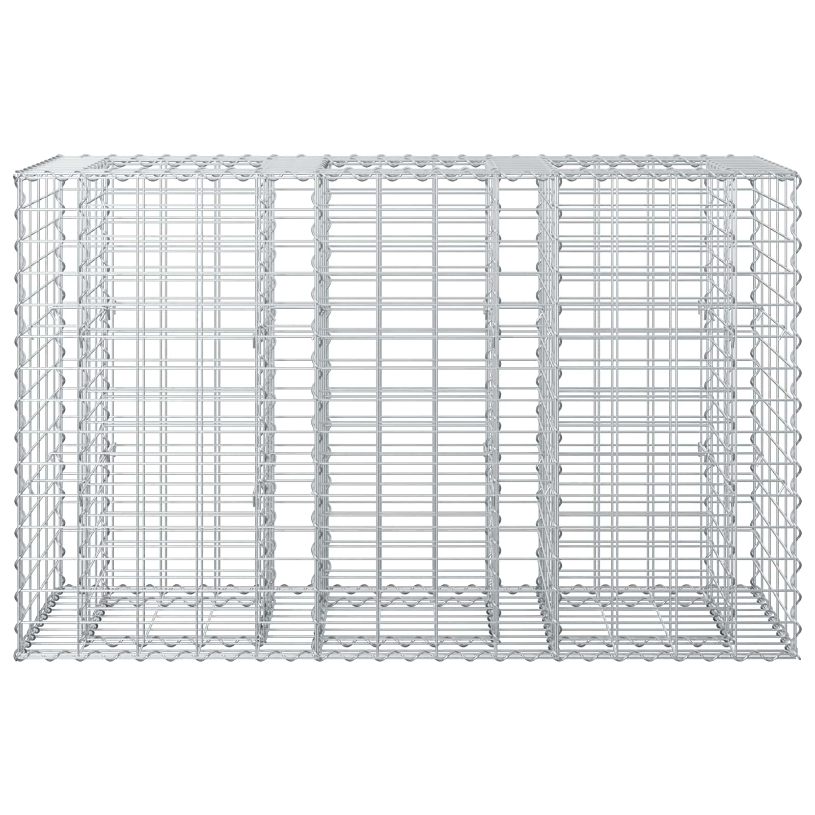 Gabion hevet seng sølv 130 x 50 x 80 cm Galvanisert Stål vidaXL