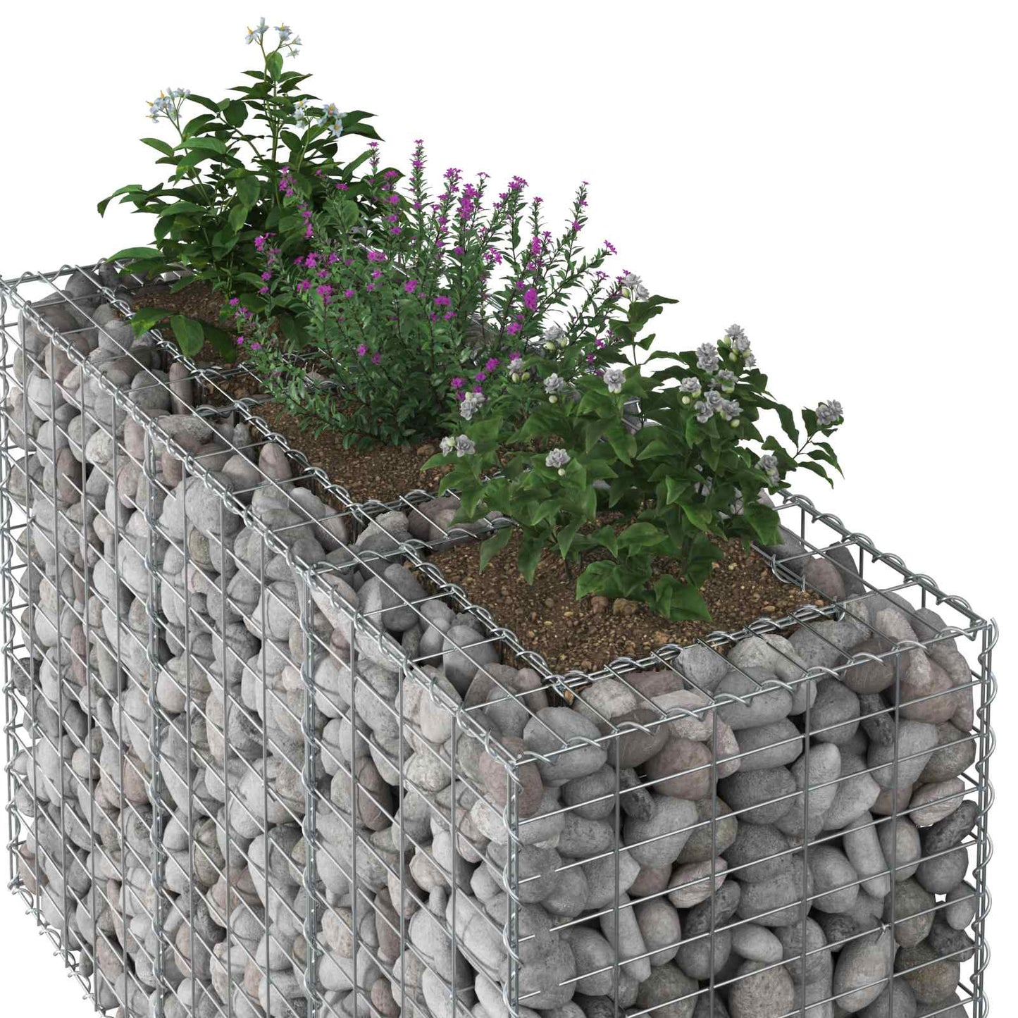 Gabion hevet seng sølv 130 x 50 x 80 cm Galvanisert Stål vidaXL