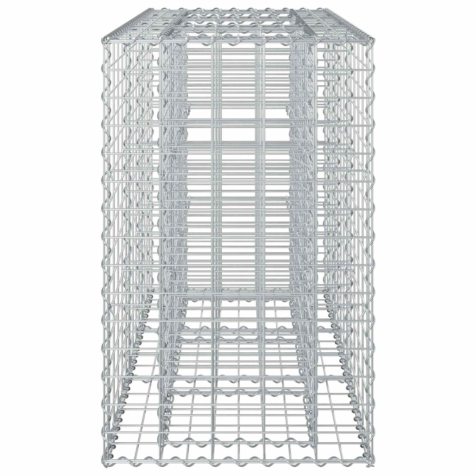Gabion hevet seng sølv 130 x 50 x 80 cm Galvanisert Stål vidaXL