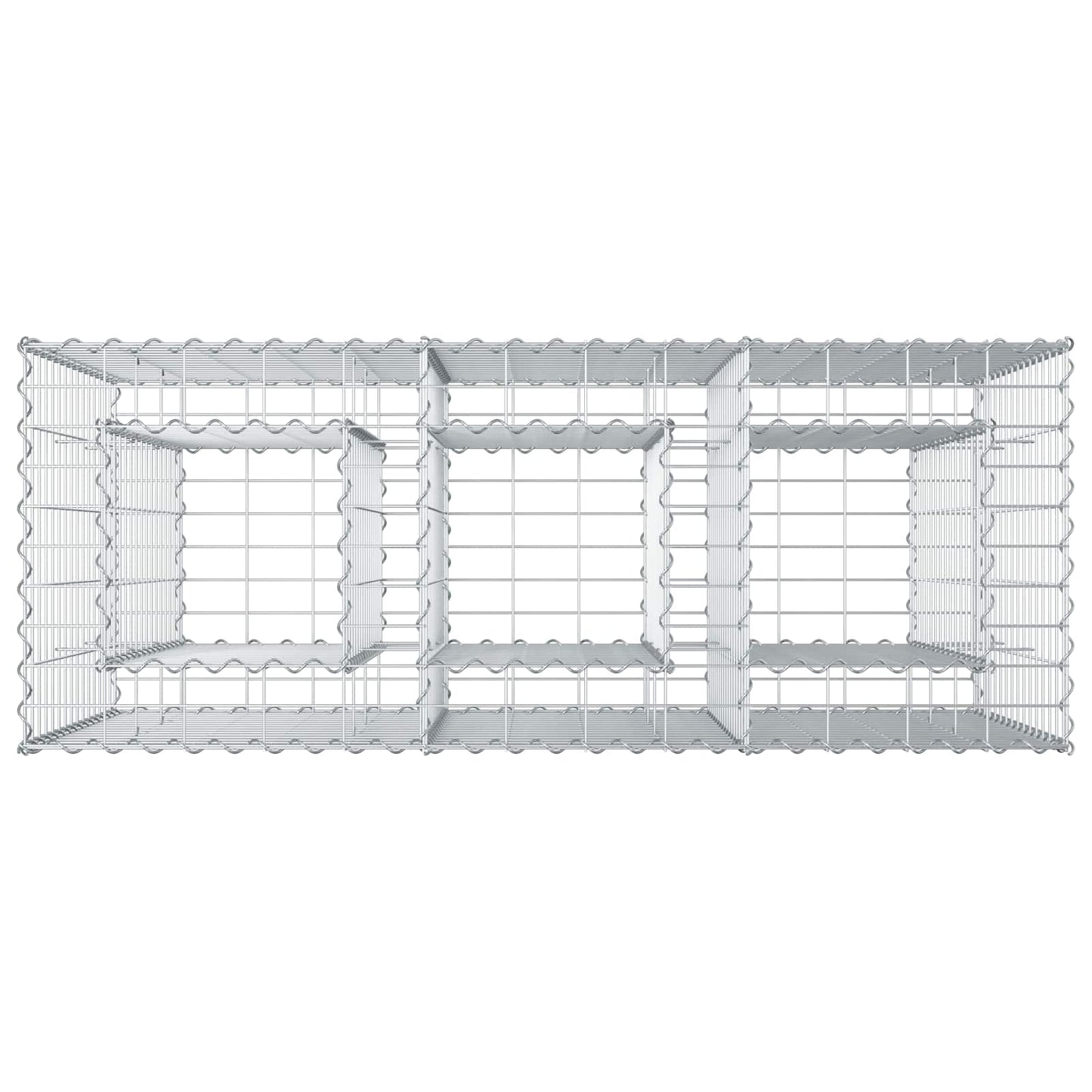 Gabion hevet seng sølv 130 x 50 x 80 cm Galvanisert Stål vidaXL