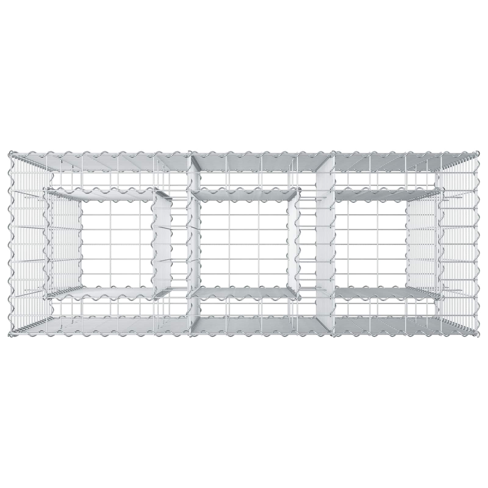 Gabion hevet seng sølv 130 x 50 x 80 cm Galvanisert Stål vidaXL
