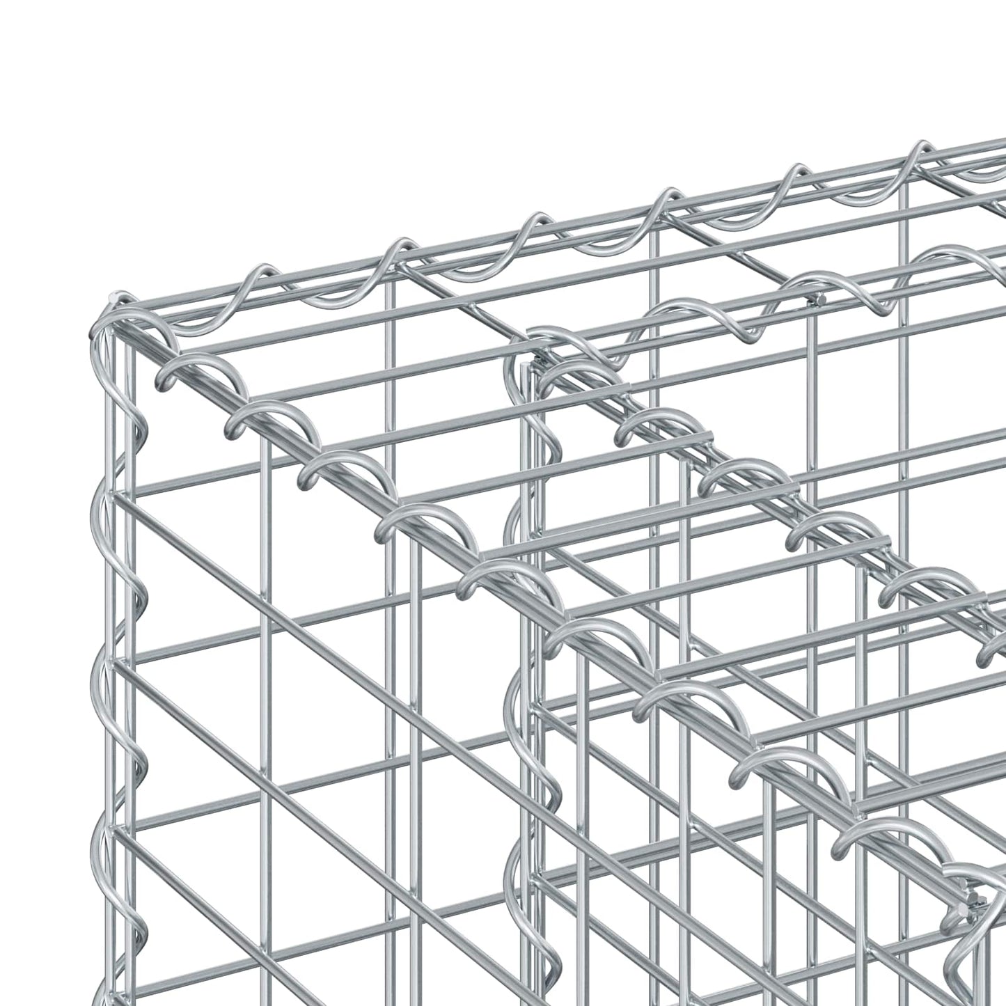 Gabion hevet seng sølv 170 x 50 x 80 cm Galvanisert Stål vidaXL