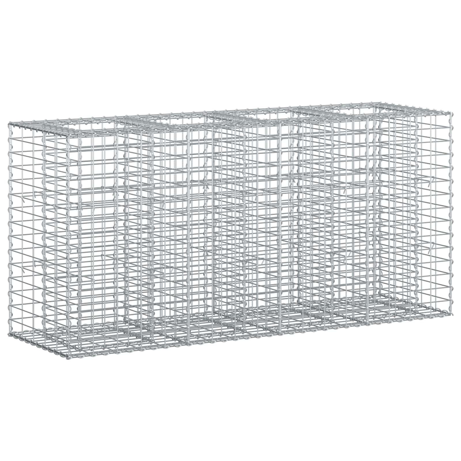 Gabion hevet seng sølv 170 x 50 x 80 cm Galvanisert Stål vidaXL