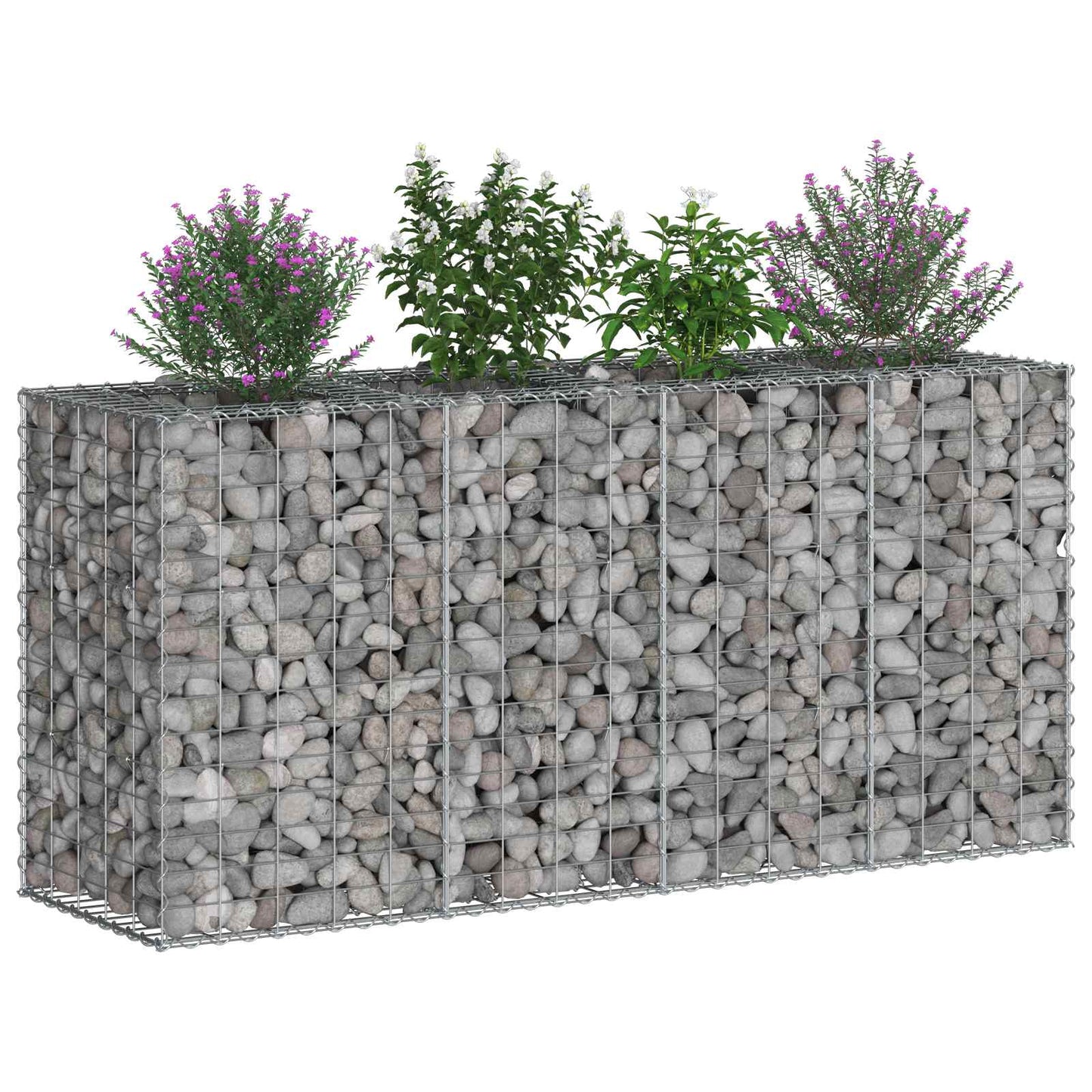 Gabion hevet seng sølv 170 x 50 x 80 cm Galvanisert Stål vidaXL