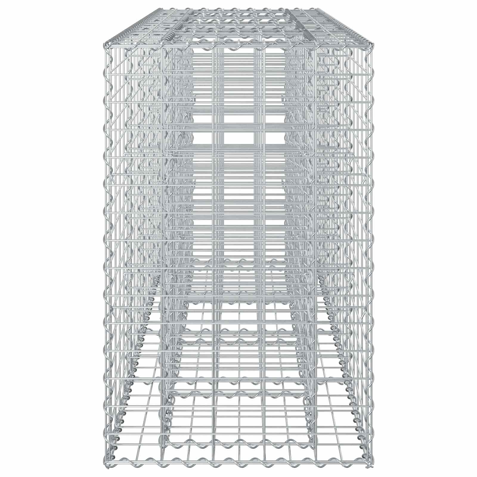 Gabion hevet seng sølv 170 x 50 x 80 cm Galvanisert Stål vidaXL
