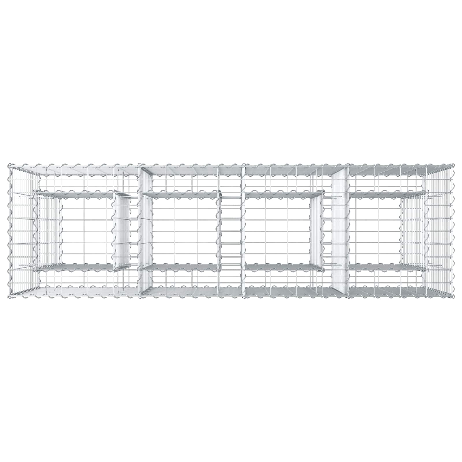 Gabion hevet seng sølv 170 x 50 x 80 cm Galvanisert Stål vidaXL