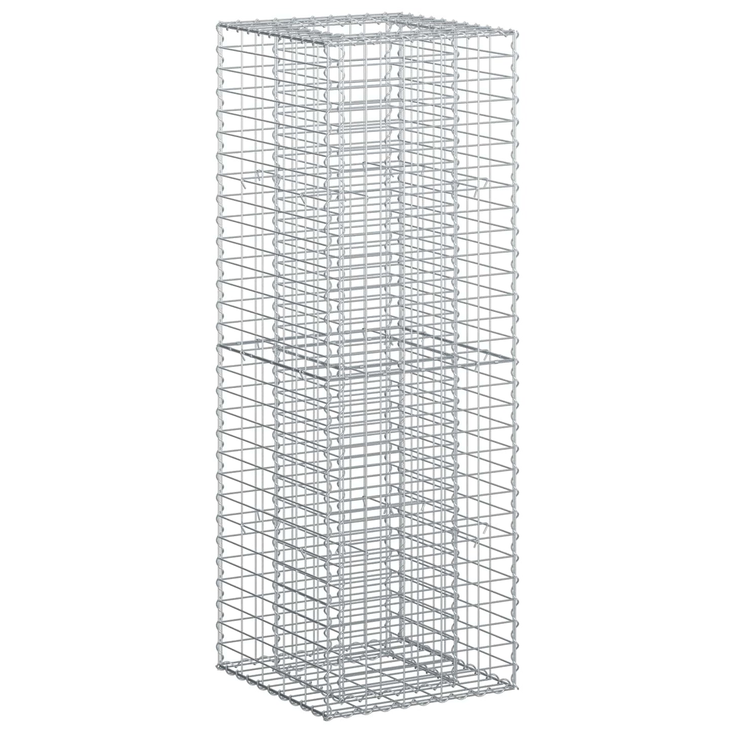 Gabion hevet seng sølv 50 x 50 x 150 cm Galvanisert Stål vidaXL