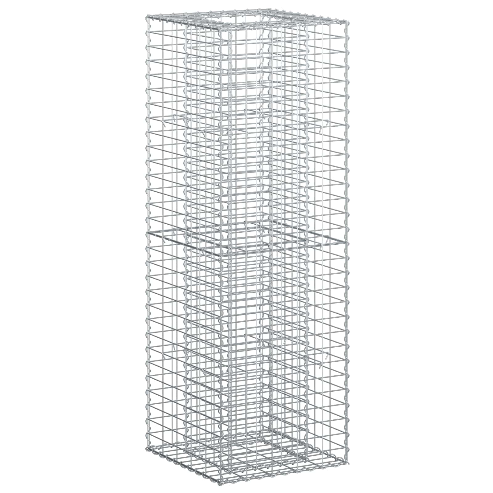 Gabion hevet seng sølv 50 x 50 x 150 cm Galvanisert Stål vidaXL