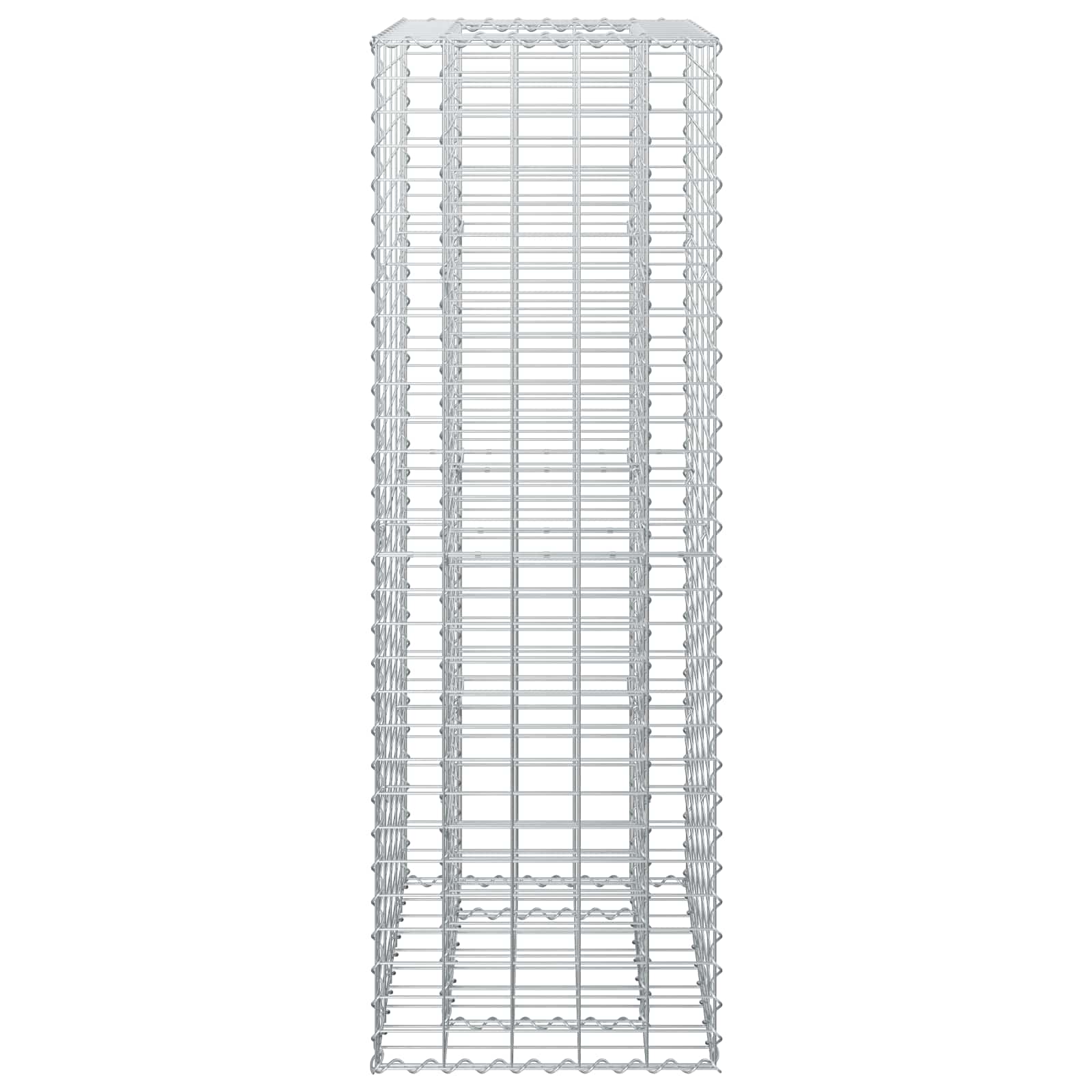 Gabion hevet seng sølv 50 x 50 x 150 cm Galvanisert Stål vidaXL