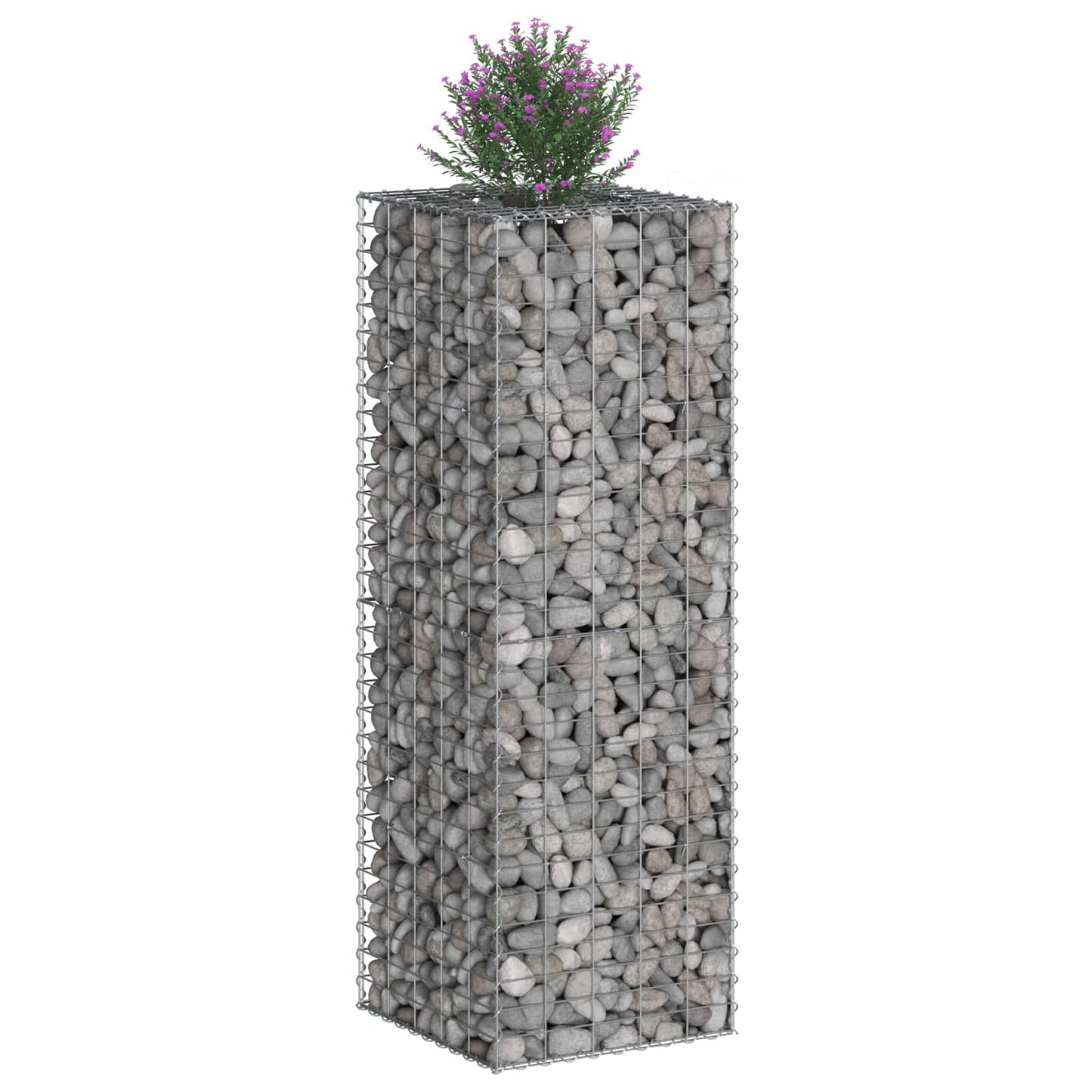 Gabion hevet seng sølv 50 x 50 x 150 cm Galvanisert Stål vidaXL